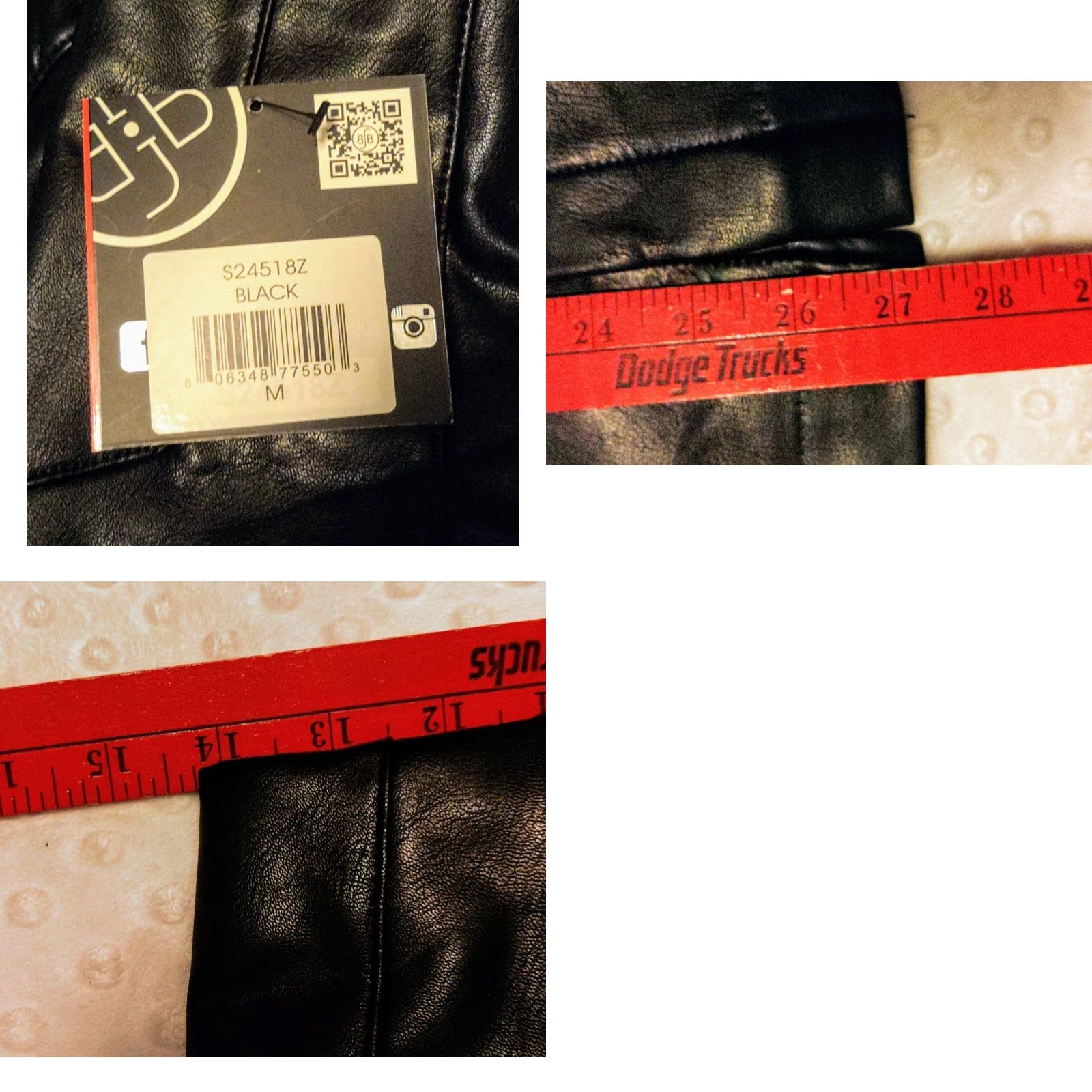 Vintage BBJ Los Angeles Skirt Women’s Medium Faux Leather Knee Length Pull On Black Small Angel Theme City Casual Party/Cocktail) Size 32" / US 10 / IT 46 - 8 Thumbnail
