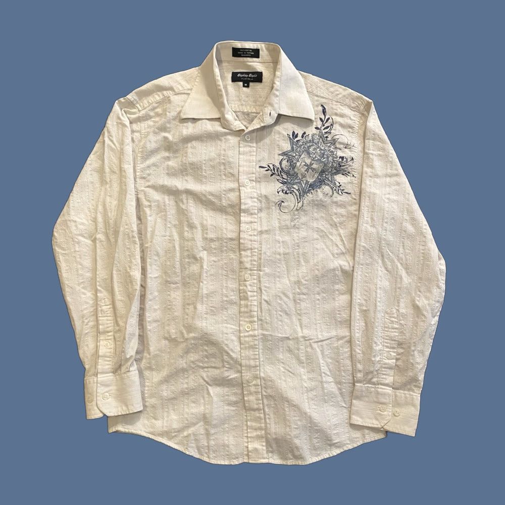Affliction VINTAGE Eighty Eight Platinum Button Up Shirt Tribal Affliction Style Medium Men White Cotton Graphic Print Short Description Not Included Size US M / EU 48-50 / 2 - 1 Thumbnail