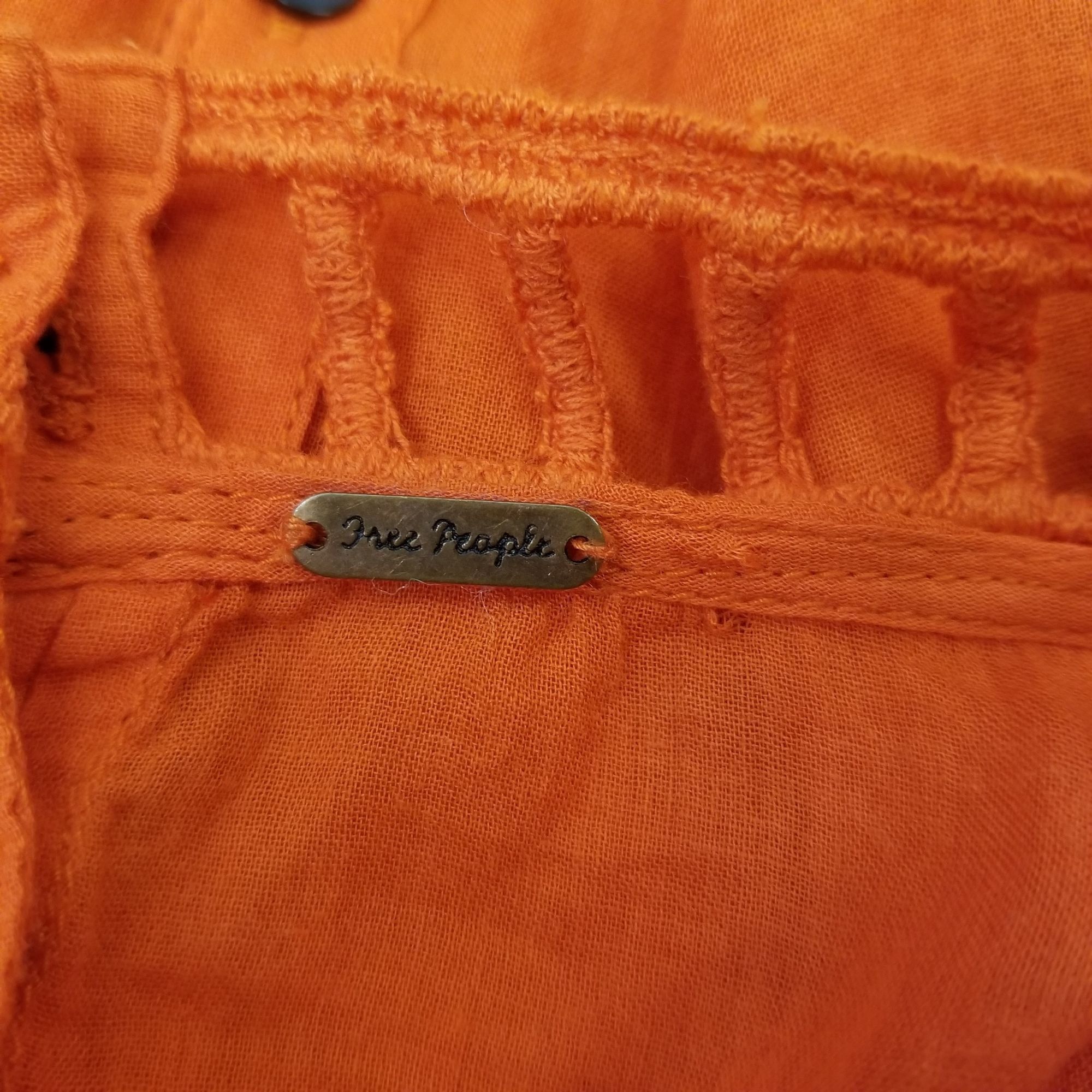 Free People Free People S Heart of Gold Orange Beaded Boho Top Semi Shee Size S / US 4 / IT 40 - 4 Thumbnail