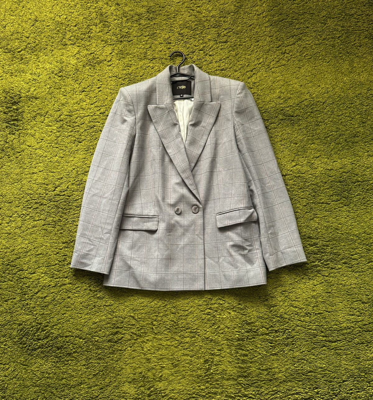 Designer × Maje Maje oldmoney style wool checkered blazer Size M / US 6-8 / IT 42-44 - 1 Thumbnail