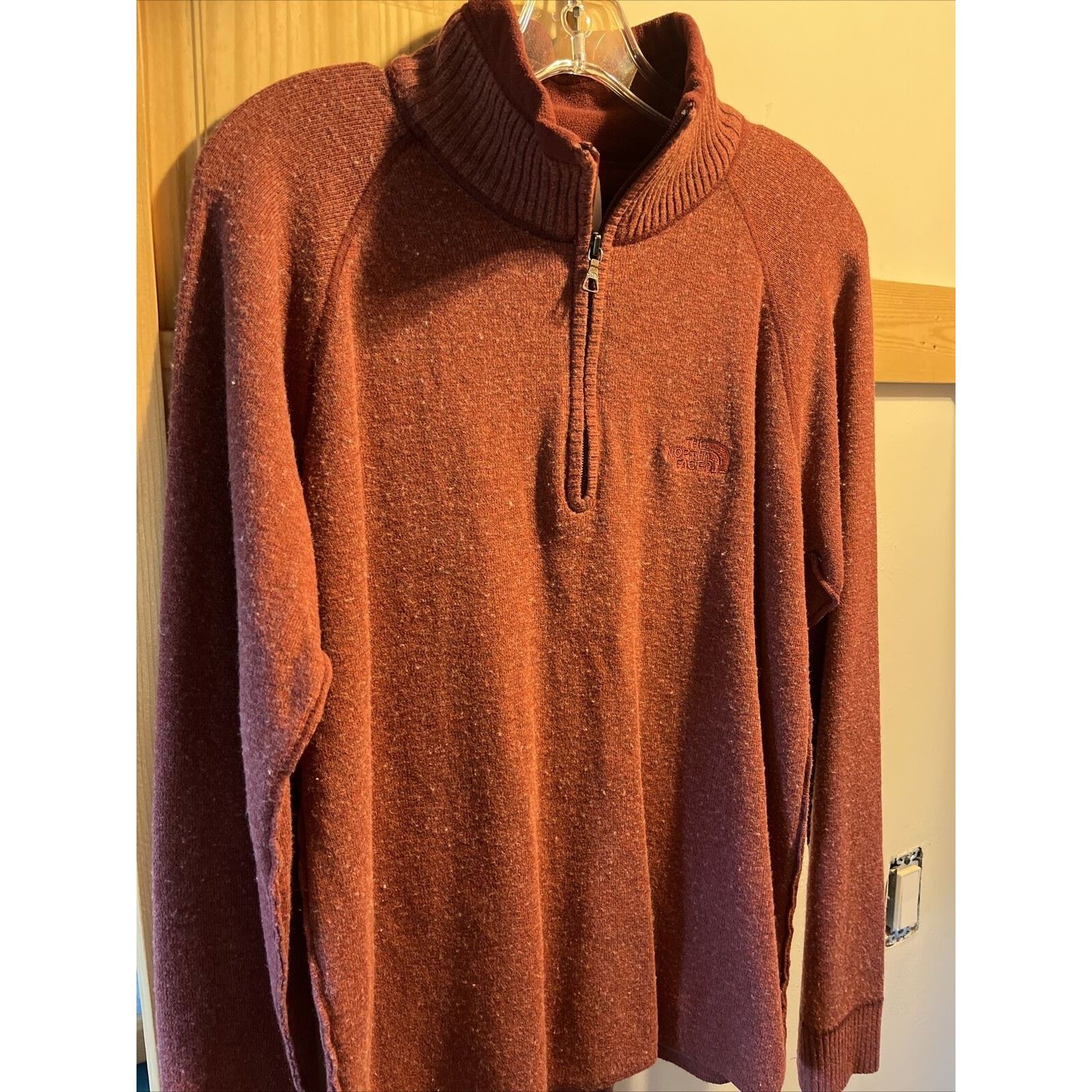The North Face The North Face Mens L Red LS Zip Cotton Acrylic Wool Sweater Size US L / EU 52-54 / 3 - 5 Thumbnail