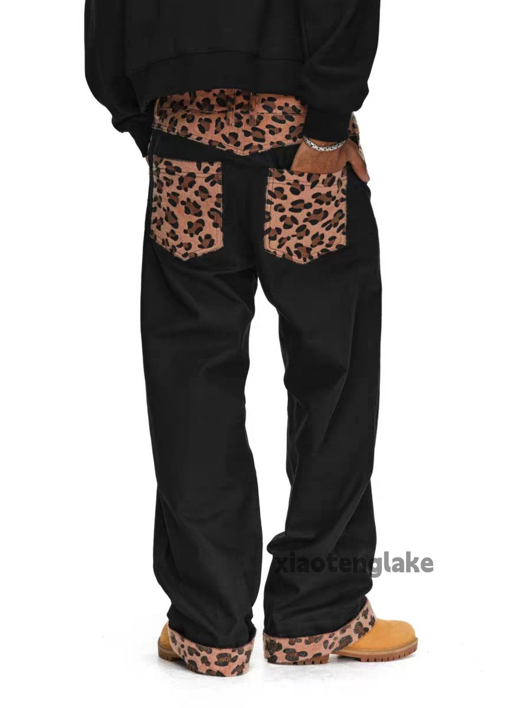 Unisex outdoor utility pattern patchwork work pants