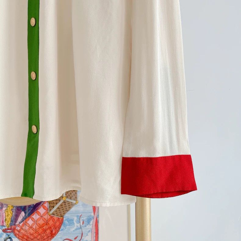 Gucci Gucci Color-blocked silk top 2504-Nextarrow Size S / US 4 / IT 40 - 4 Thumbnail