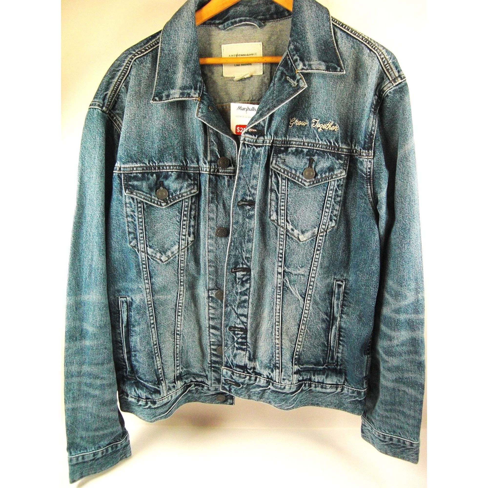 Other American Eagle Line Friends Size L Men's Denim Blue Trucker Size US L / EU 52-54 / 3 - 1 Thumbnail