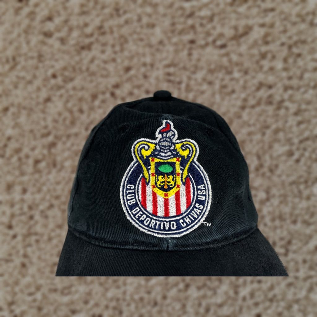 Vintage C.D. Guadalajara Hat Adult One Size Black Cotton Futbol Twill Strap Back Cap Size ONE SIZE - 1 Thumbnail