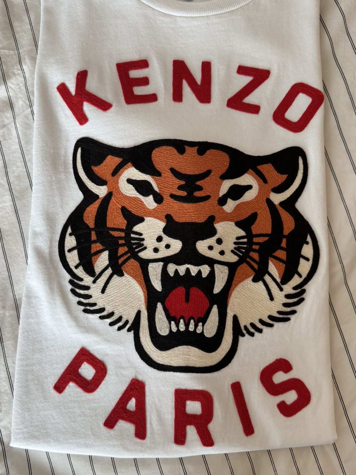 Kenzo Kenzo Tiger Embroidered T-Shirt White M Size US M / EU 48-50 / 2 - 14 Thumbnail