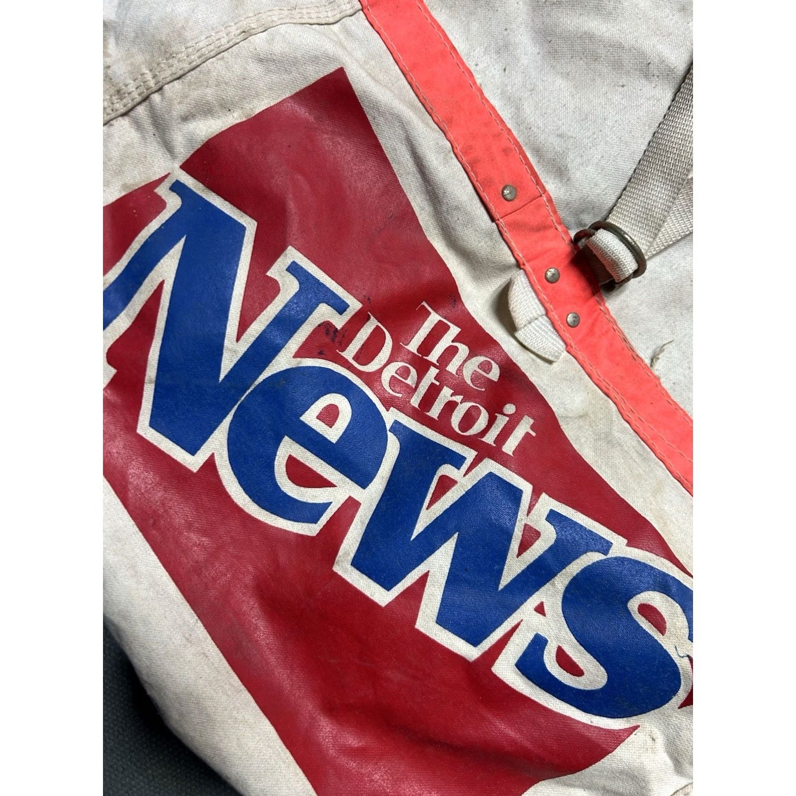 Vintage VINTAGE Detroit News newspaper saddle bag bicycle canvas double sided newsboy Men Beige Saddle Bag Newsboy Size ONE SIZE - 4 Thumbnail