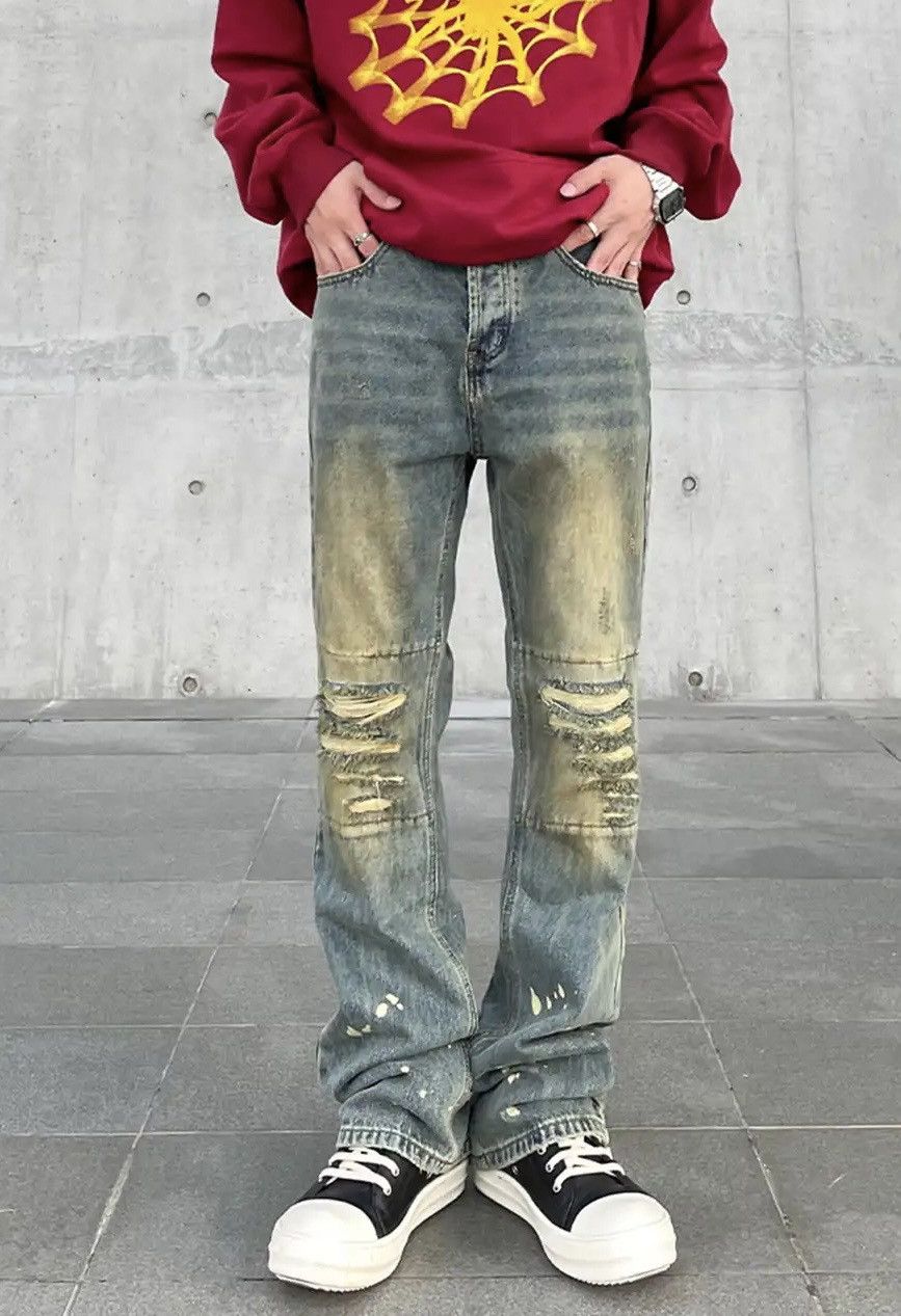 image of Y2K Ripped Skinny Jeans in Blue, Men's (Size 33)