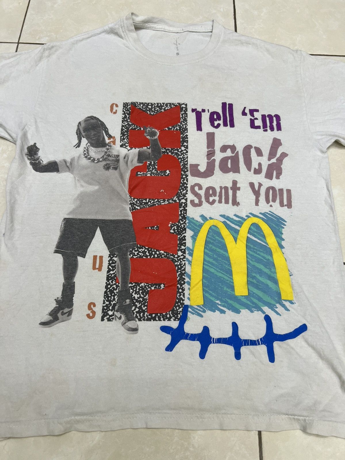 Travis Scott Thrashed Faded Tell em jack Sent You Travis Scott Rap Tshirt Size US S / EU 44-46 / 1 - 3 Thumbnail
