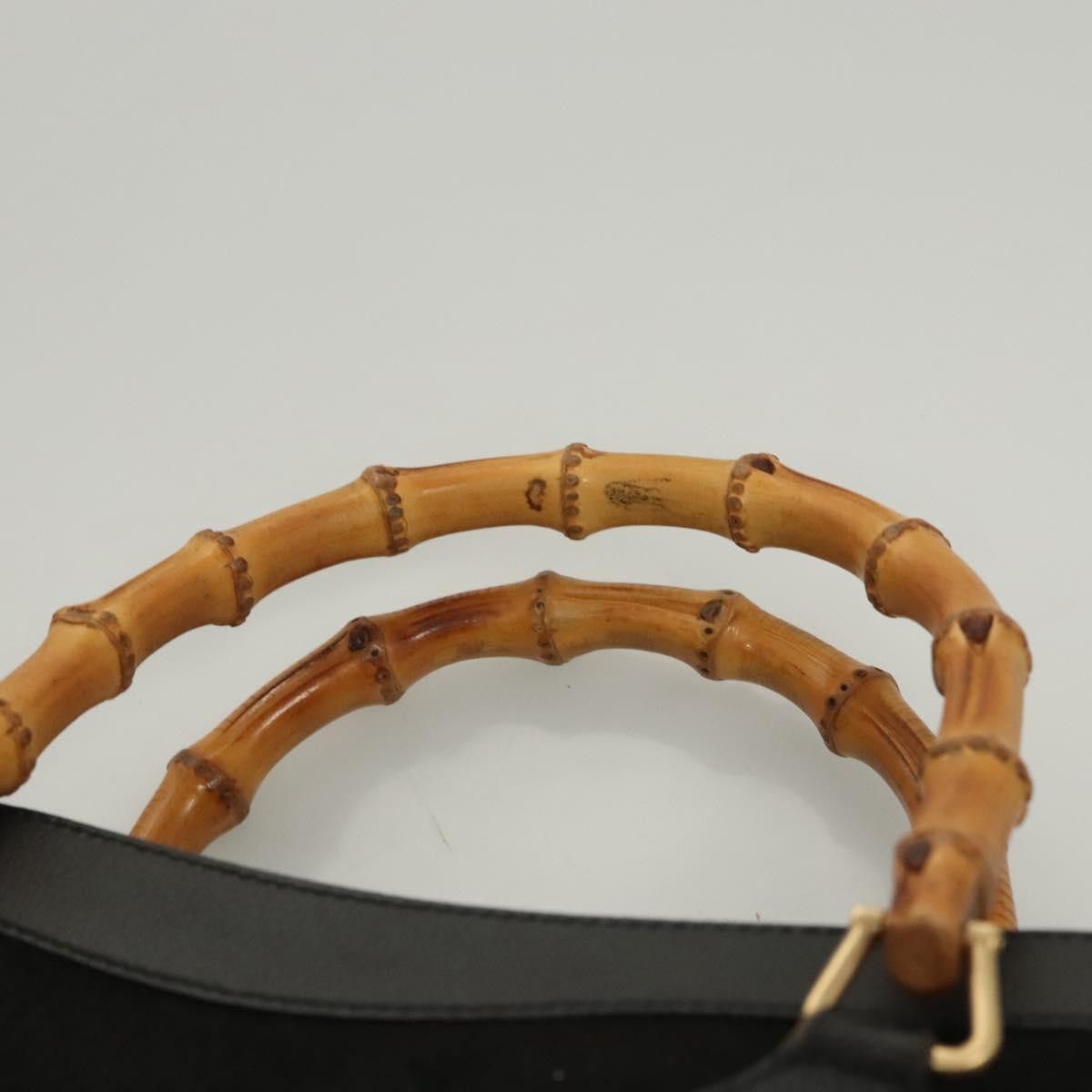 Gucci GUCCI Bamboo Hand Bag Suede Black Gold Size ONE SIZE - 8 Thumbnail