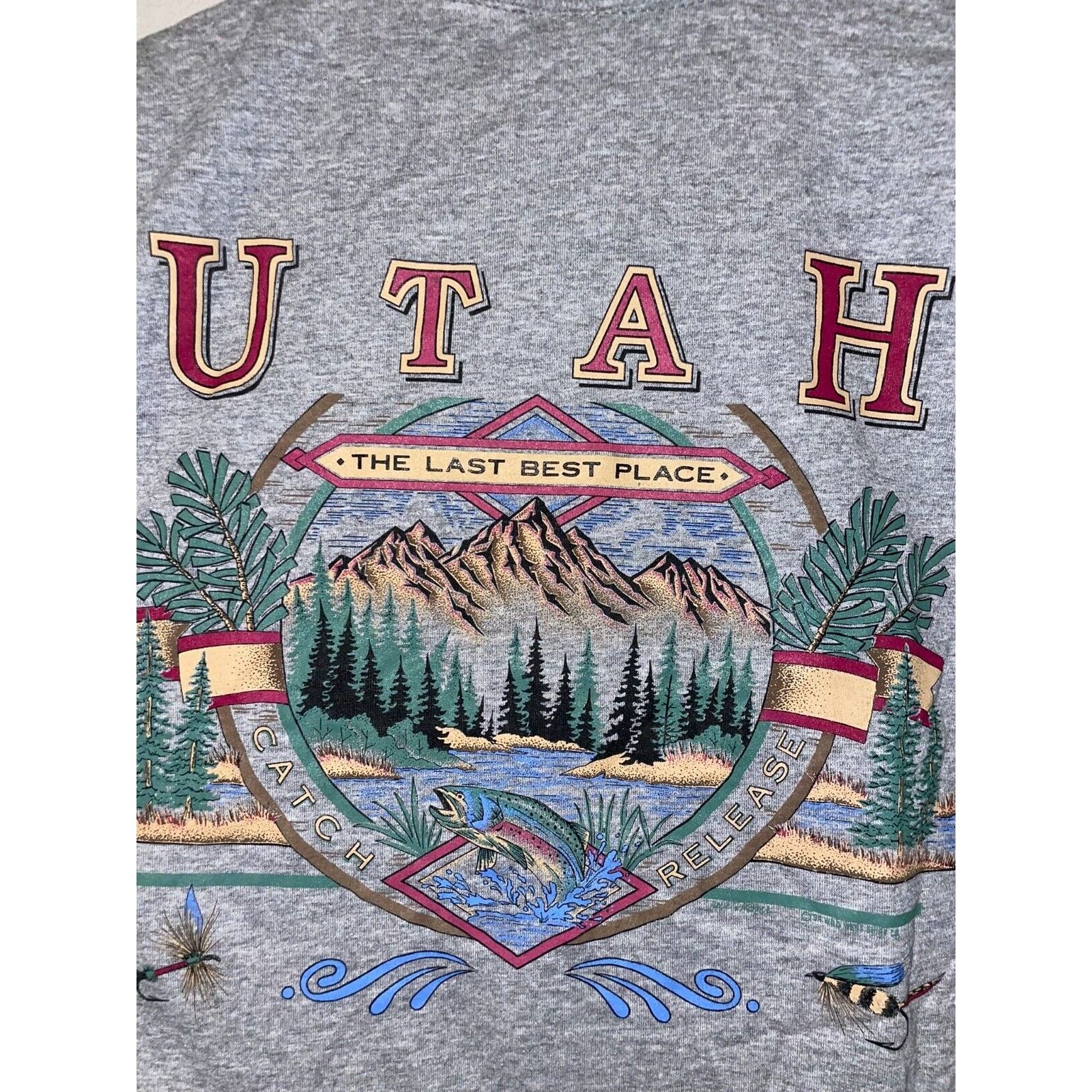 Jerzees Vintage Utah Shirt The Last Best Place Mountain Tee Tee 90s Size US M / EU 48-50 / 2 - 6 Thumbnail