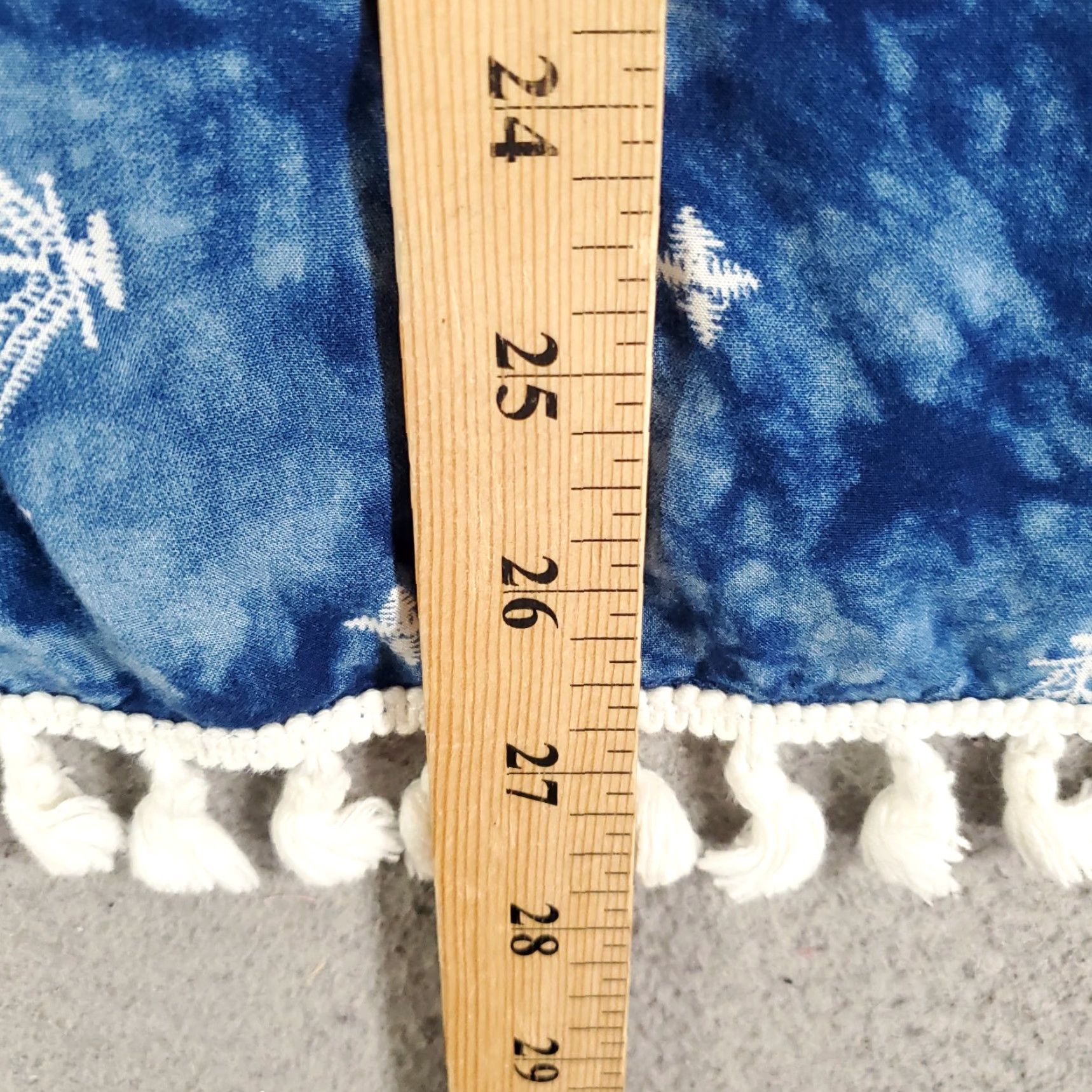Vintage Calessa Tunic Womens XL Blue White Tie Dye Geometric Tasseled Boho Blouse Size XL / US 12-14 / IT 48-50 - 3 Thumbnail