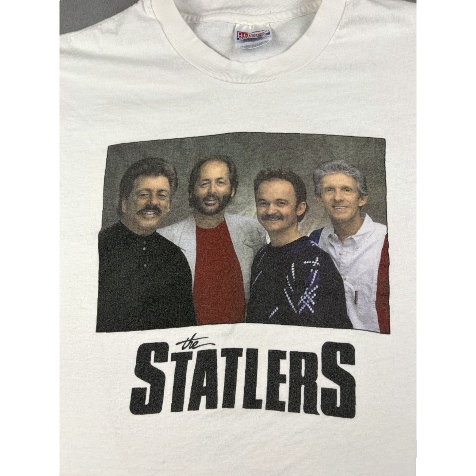 Vintage VINTAGE The Statler Brothers Band Shirt Men’s XL White Single Stitch Music 90s Mens XL Crew Neck Short Sleeve Cotton Graphic Print Size US XL / EU 56 / 4 - 2 Thumbnail