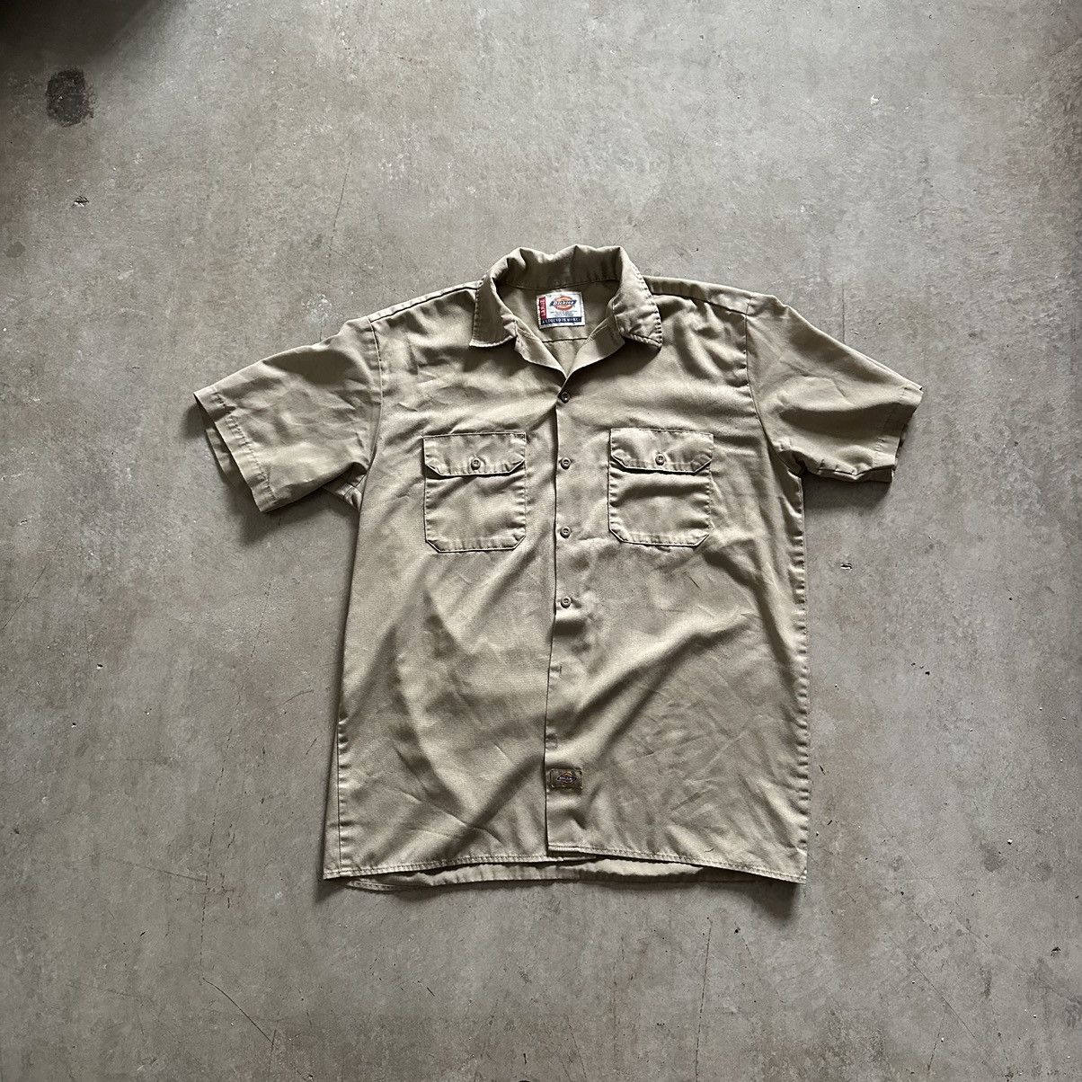 Dickies 90s Y2K Dickies Short Sleeve Work Shirt Khaki Soft | Grailed