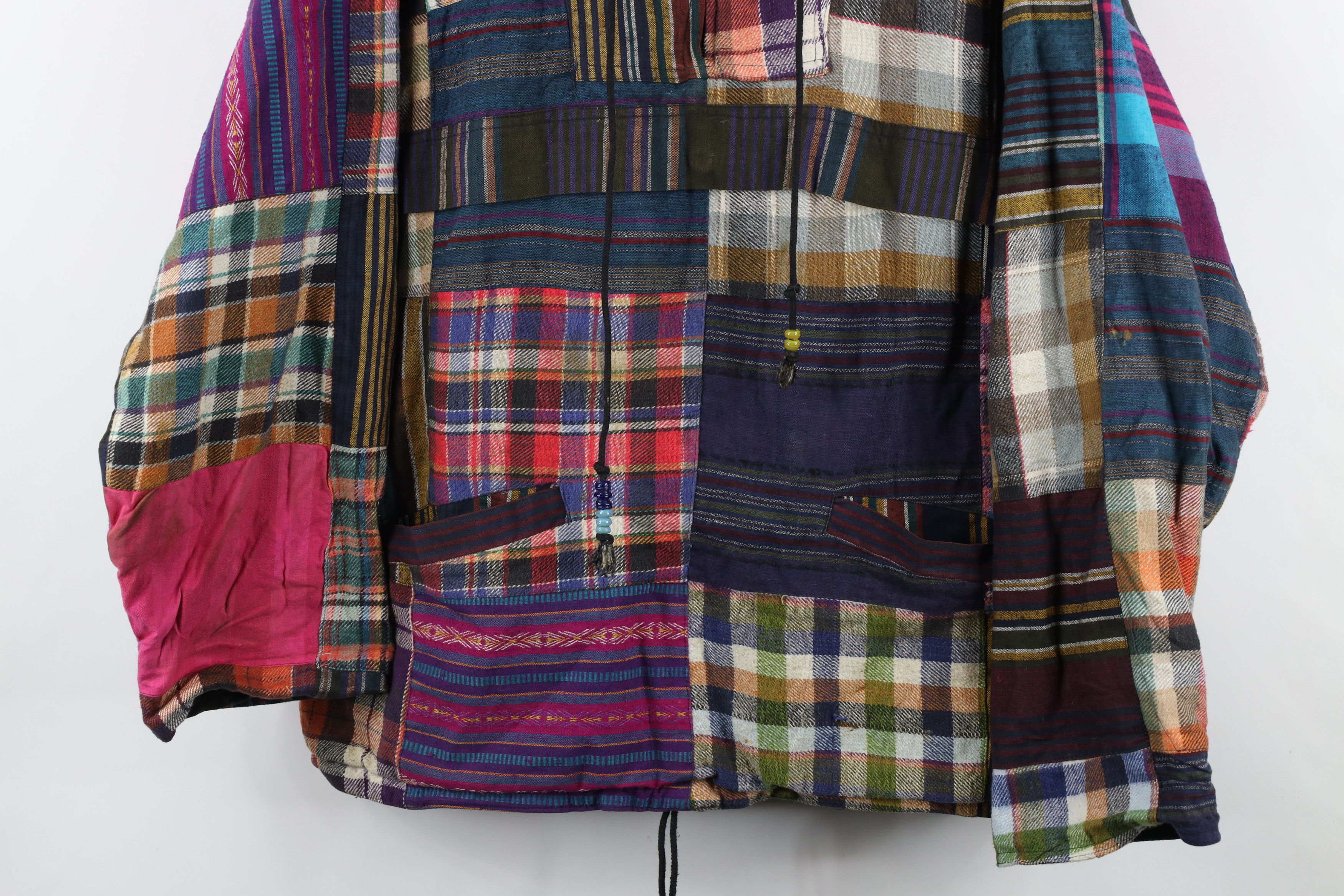 Vintage Vintage 90s Streetwear Quilt Patchwork Hooded Anorak Jacket Size ONE SIZE - 3 Thumbnail