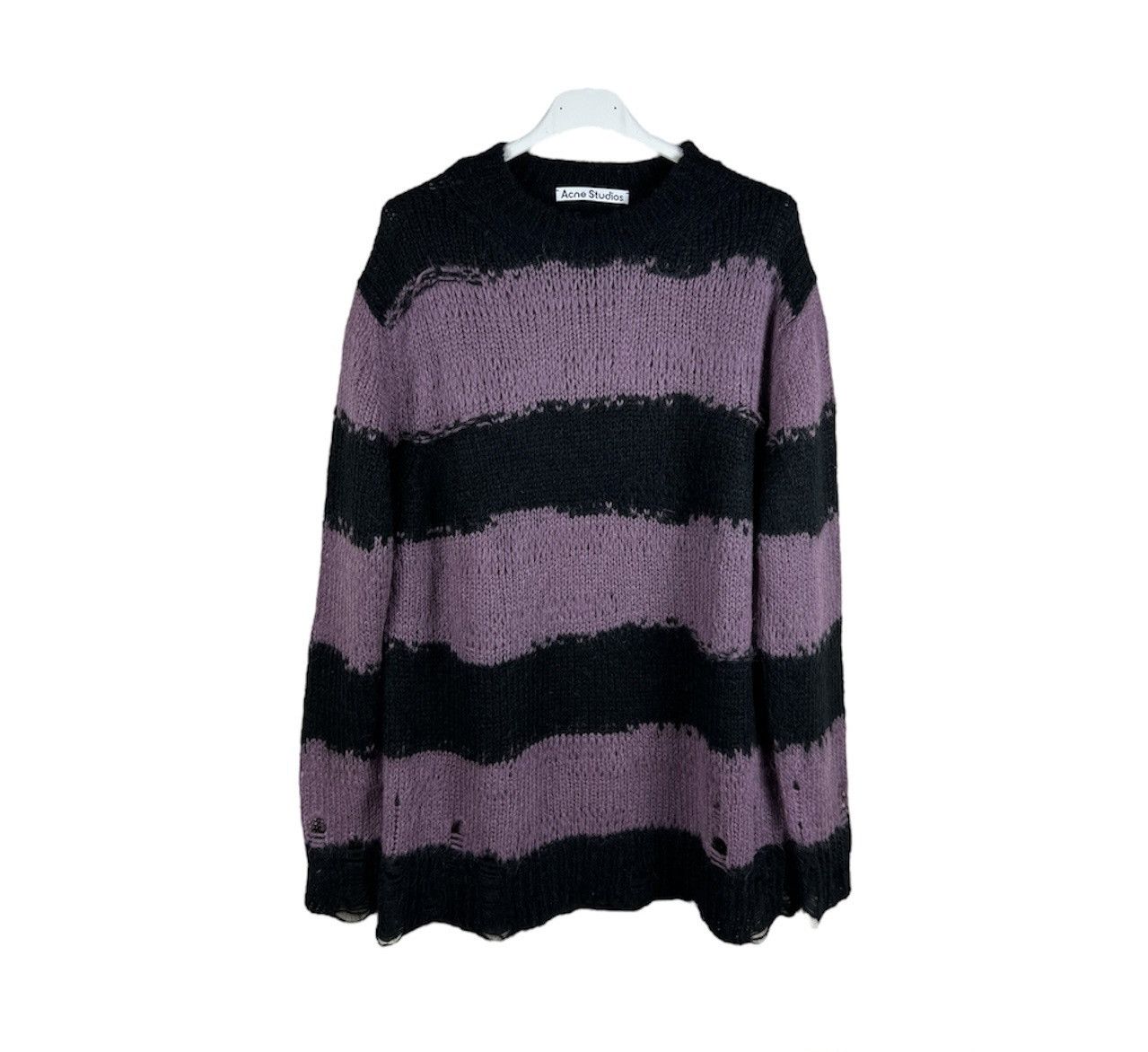 Acne Studios Acne Studios distressed open knit sweter striped Kurt Cobain Size US M / EU 48-50 / 2 - 1 Thumbnail