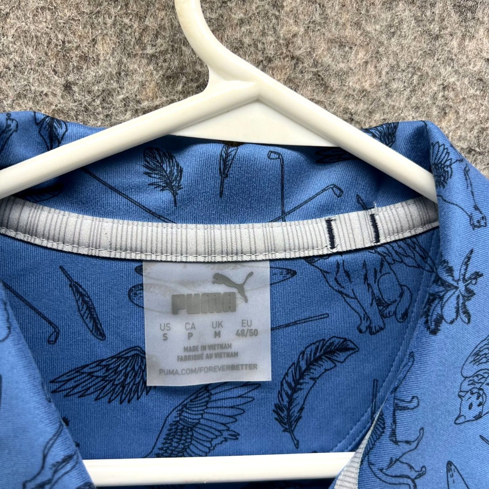 Puma Puma Polo Shirt Men Small Blue Polyester Cloudspun Atmos Golf All Over Print Polo Shirt Size US S / EU 44-46 / 1 - 7 Thumbnail