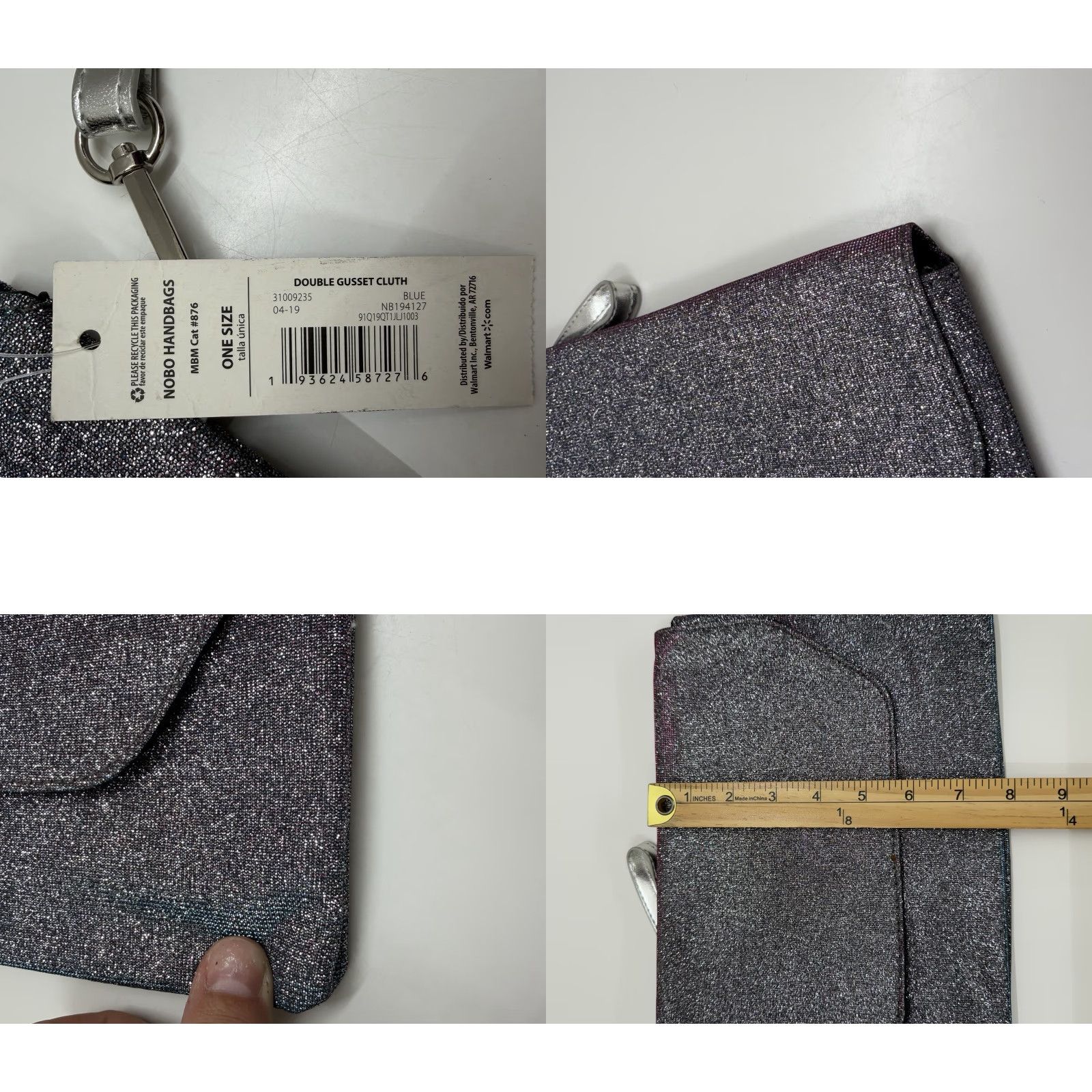 Vintage No Boundaries Purse Womens Small Purple Blue Shimmery Wristlet Snap Double Gusset NWTs Size ONE SIZE - 8 Thumbnail
