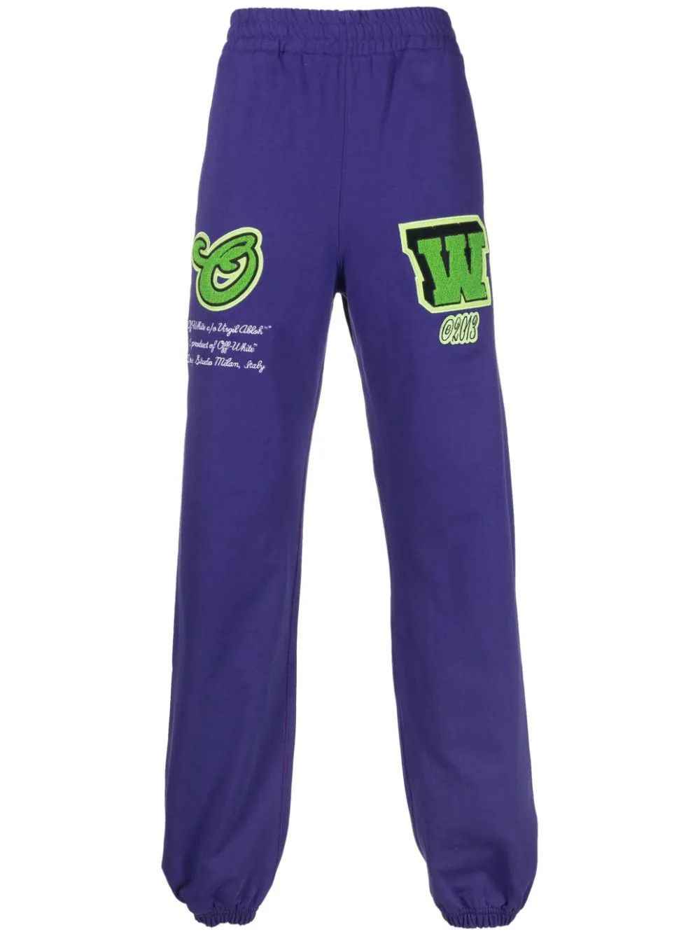 image of Off White O1Mle0424 Logo-Patch Track Pants In Purple, Men's (Size 34)