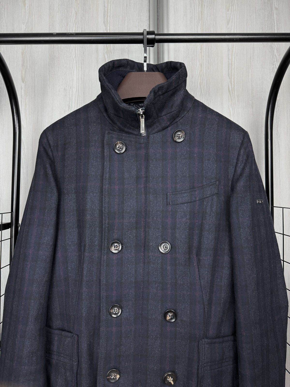 Pal Zileri RRP $2100 Pal Zileri Check Double Breasted Overcoat 40US/50I Size US M / EU 48-50 / 2 - 3 Thumbnail