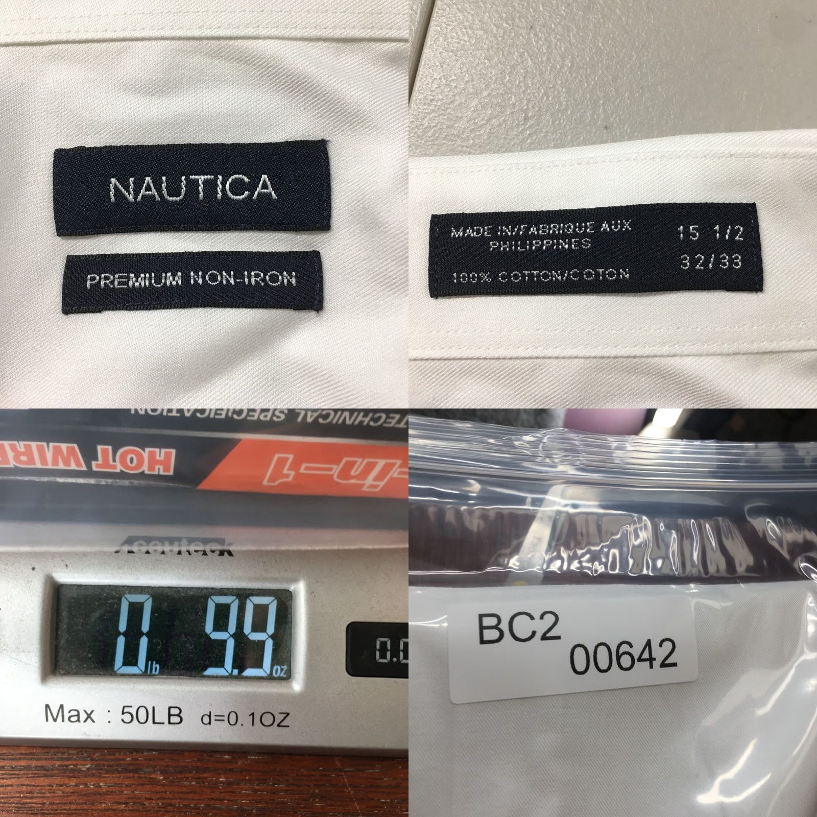 Nautica Nautica Shirt Mens 15.5 32/33 White Cotton Premium Non Iron Longsleeve Button Up Size US XS / EU 42 / 0 - 9 Thumbnail