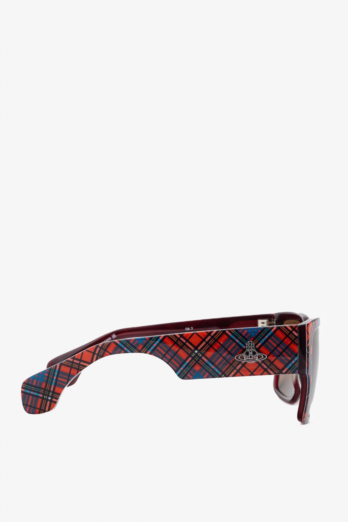 Vivienne Westwood Vivienne Westwood Sun RX 01 Red-Tartan Square Sunglasses Size ONE SIZE - 4 Thumbnail