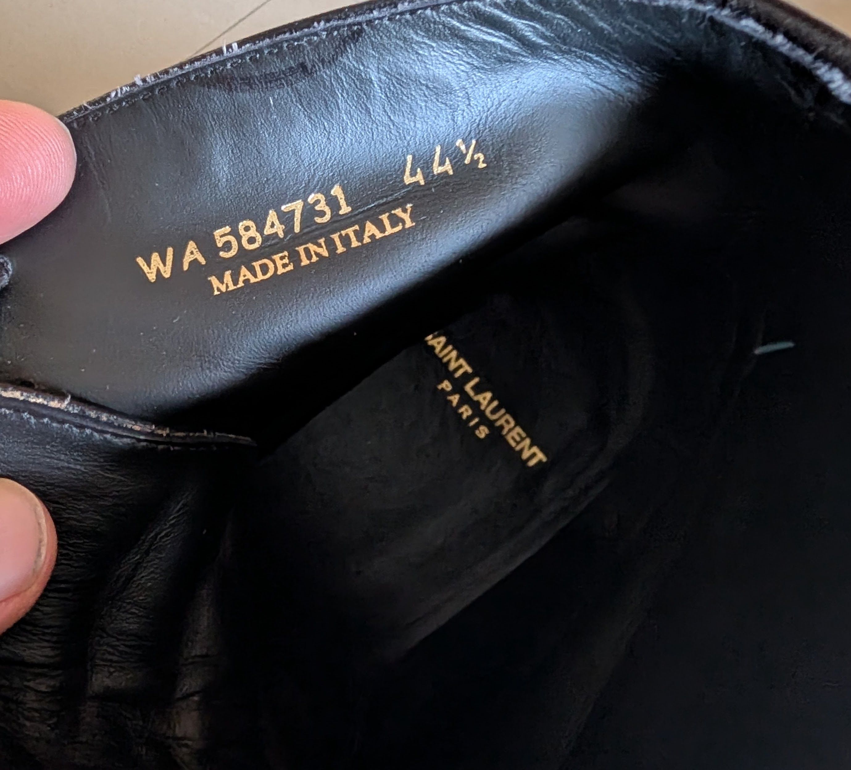 Saint Laurent Paris Black Leather Army Boots Size US 11.5 / EU 44-45 - 11 Thumbnail