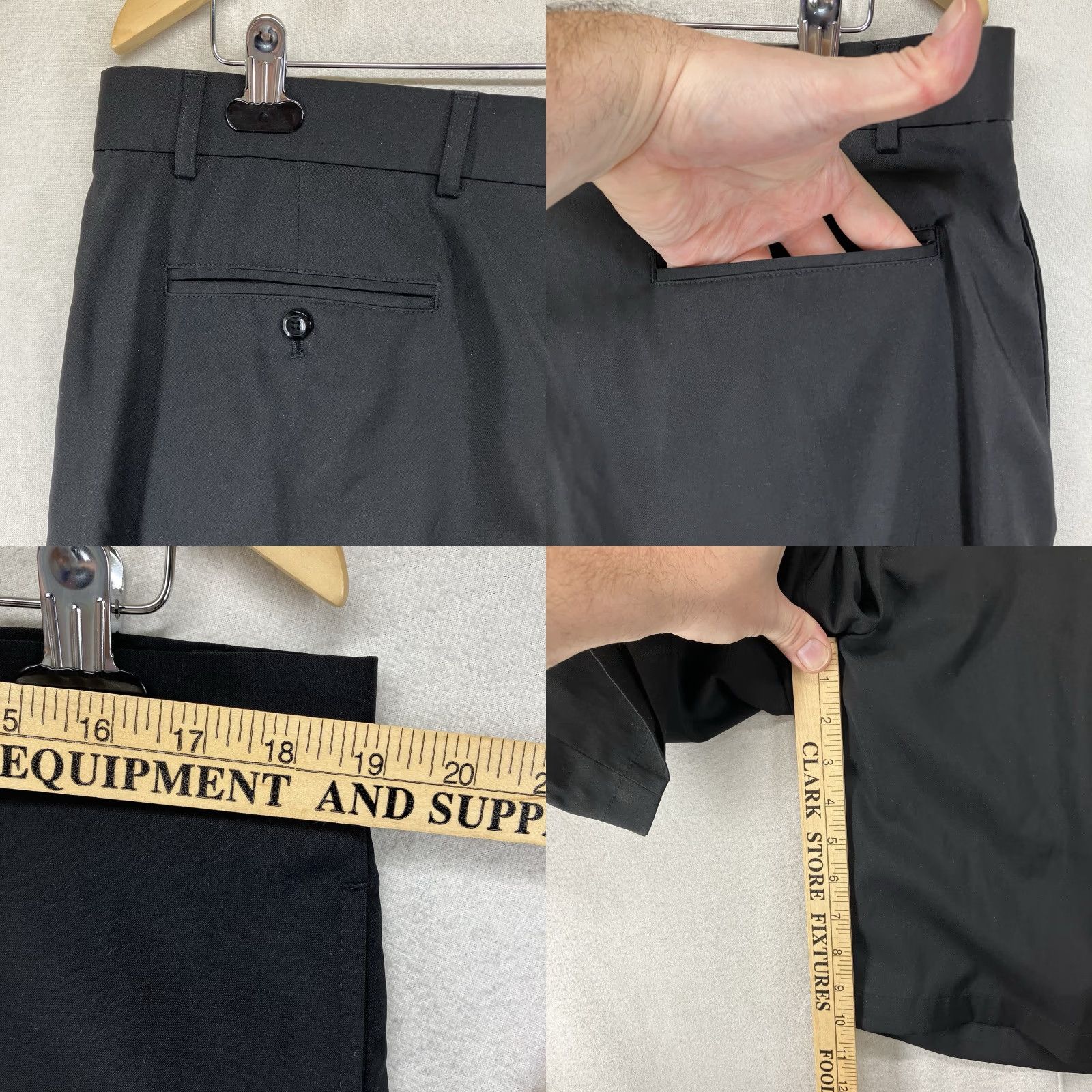 Vintage Slazenger Mens Flat Front Golf Shorts 36x10 Black Stretch Shorts Flat Front Golf Athletic Fit 36 Black Mens Size US 36 / EU 52 - 8 Thumbnail