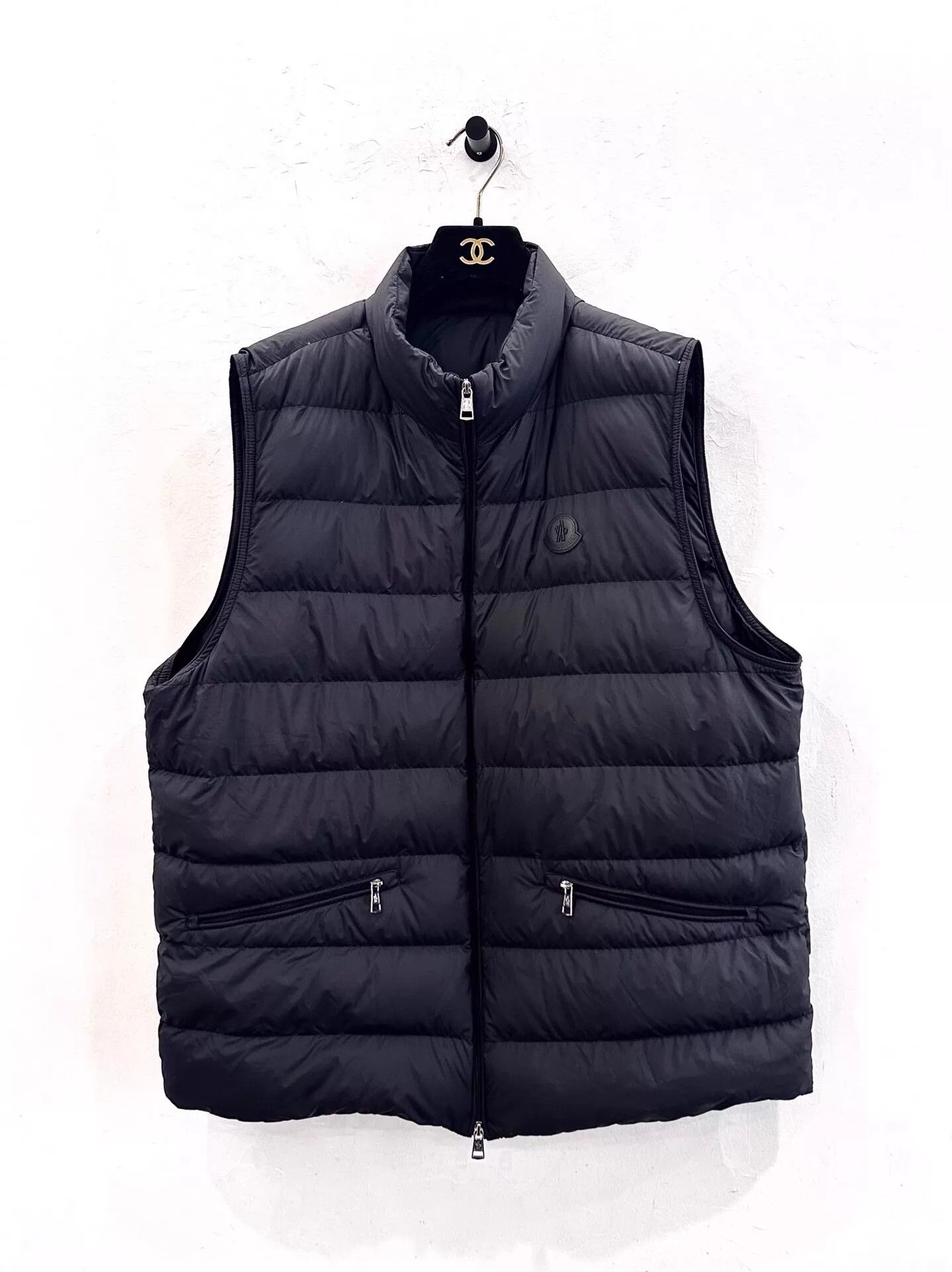 Moncler Moncler Tibet Big Logo Black Nylon Down Puffer Vest | Grailed