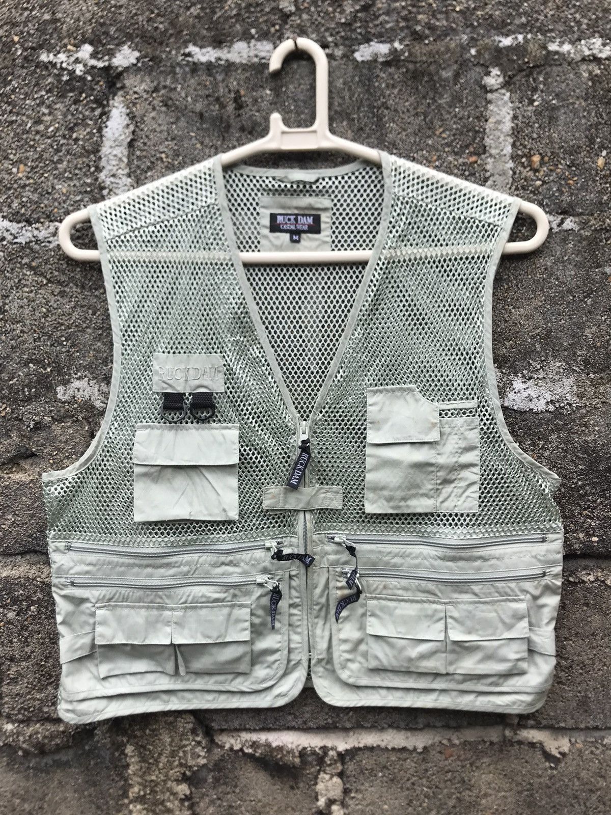 image of Chaos Fishing Club x Tracey Vest Ruck Dam Spirit Tactical Multipocket Vest in Silver (Size Medium)