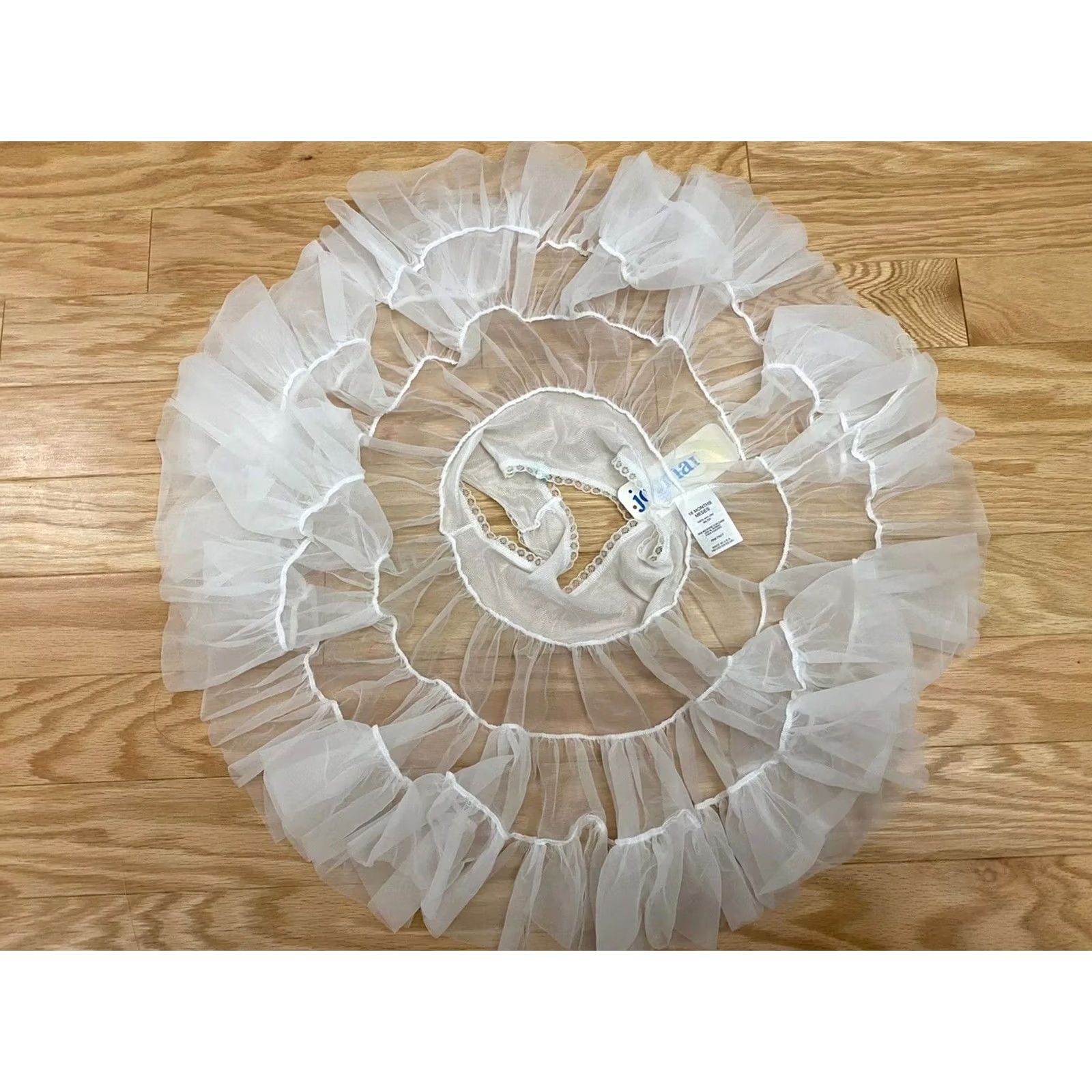 Vintage NWT VTG Sheer Full Circle Slip Dress Lace Ruffles Pageant Party 18 Months USA Size ONE SIZE - 6 Thumbnail