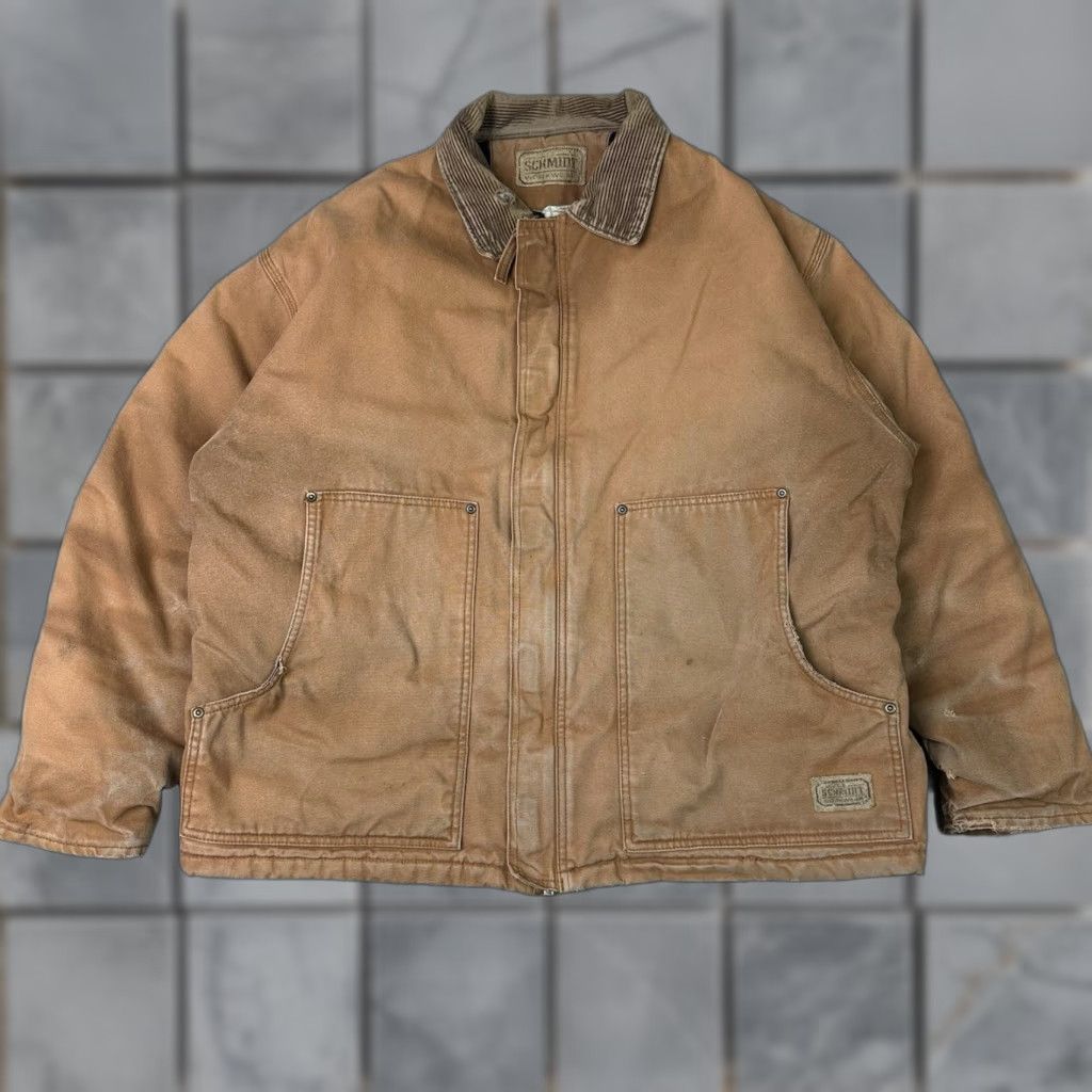 Vintage CE Schmidt Jacket Adult XL Brown Canvas Quilt Lined Zip Workwear Distressed Rare Mens XL Brown Canvas Quilt Lined Zip Jacket Size US XL / EU 56 / 4 - 1 Thumbnail