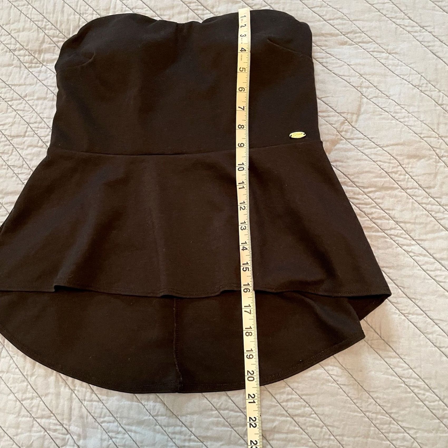 Guess VINTAGE Y2K Guess Top Strapless Black Peplum Bustier Whimsigoth Romantic Witchy Shirt Womens Large Sleeveless Size L / US 10 / IT 46 - 6 Thumbnail