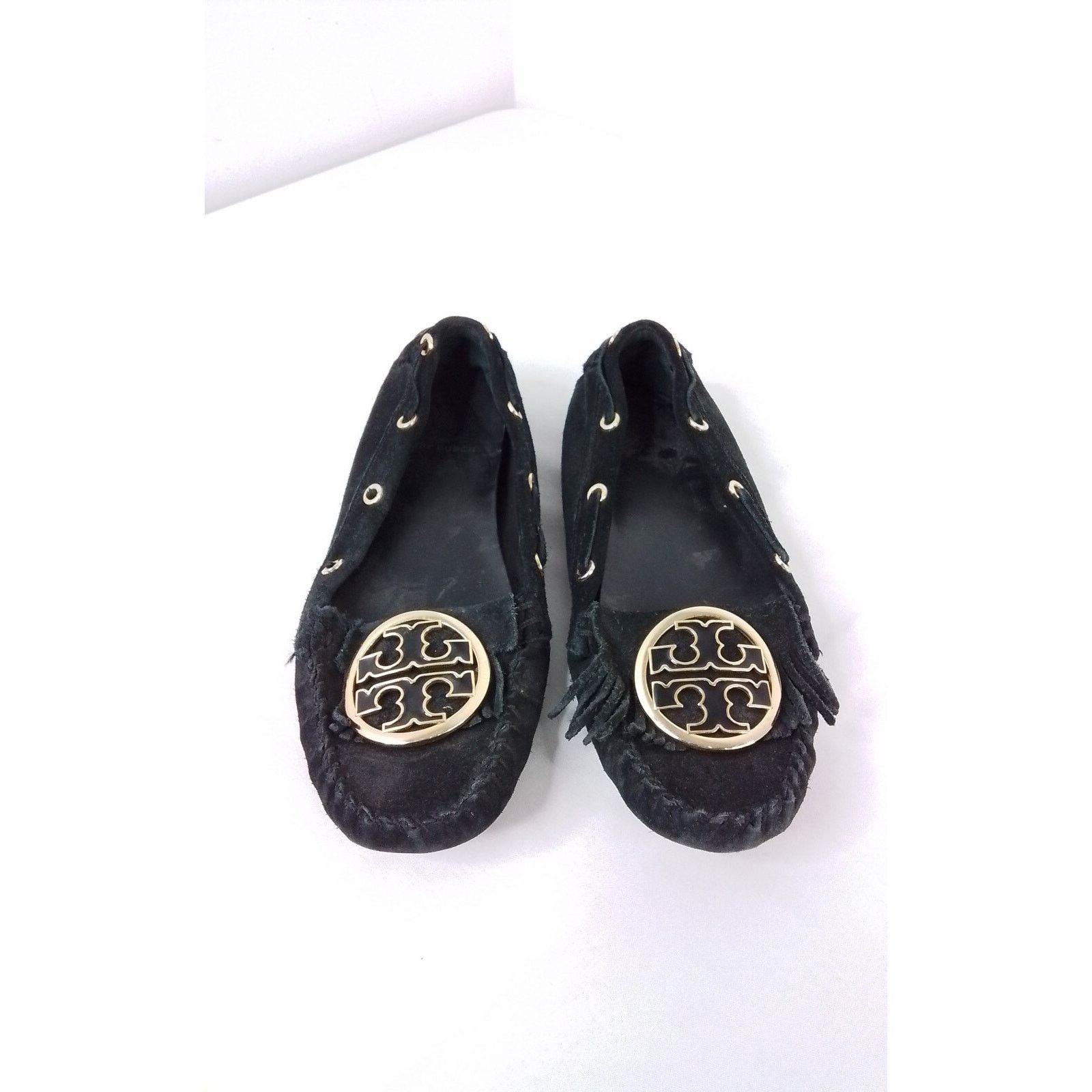 Tory Burch Tory Burch Suede Moccasin Black Women's 7 #W2713 Size US 7 / IT 37 - 2 Thumbnail