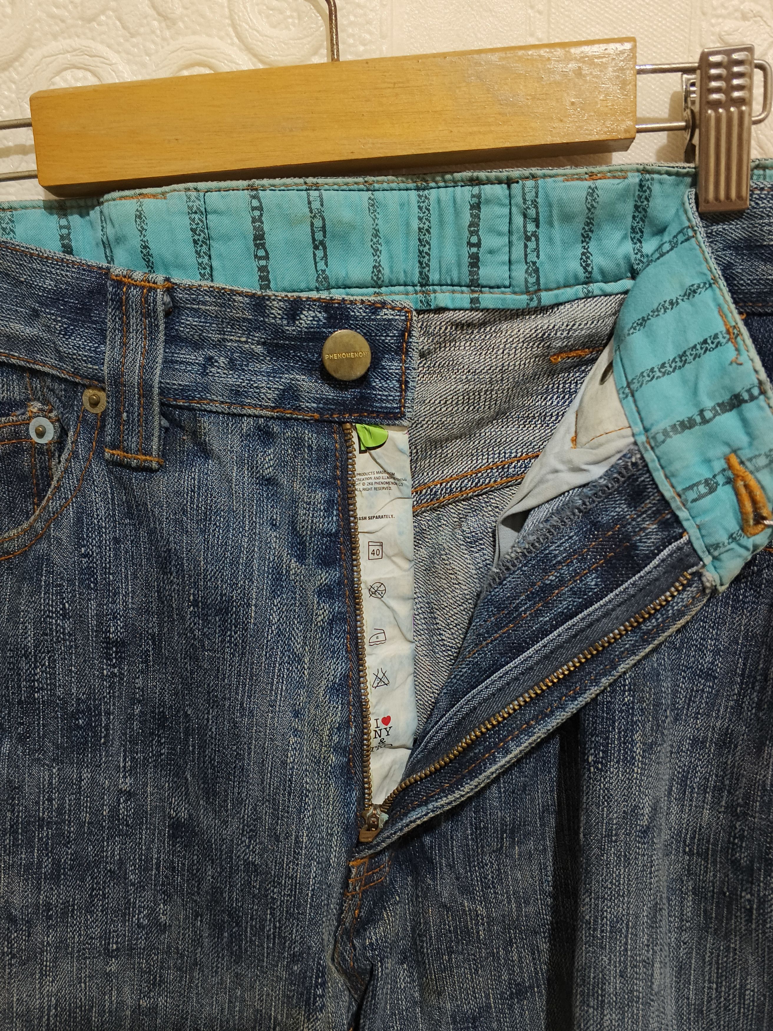 PHENOMENON Vintage 00s Phenomenon Illmatic Distressed Denim Pants Size US 34 / EU 50 - 10 Thumbnail