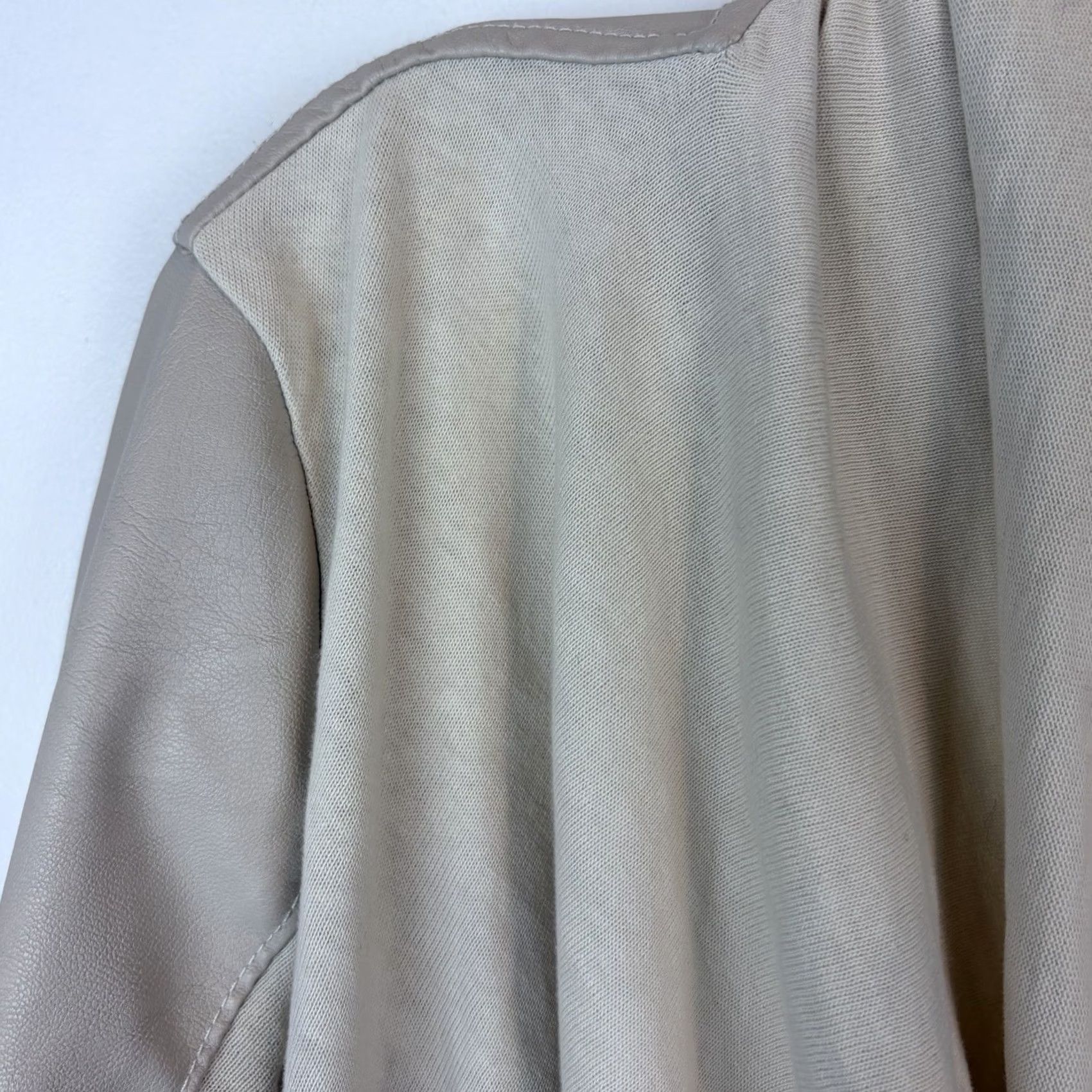 Vintage BLANKNYC Jacket Womens L Ivory Moto Leather Faux Front Zipper Short Drapey Casual Size L / US 10 / IT 46 - 5 Thumbnail