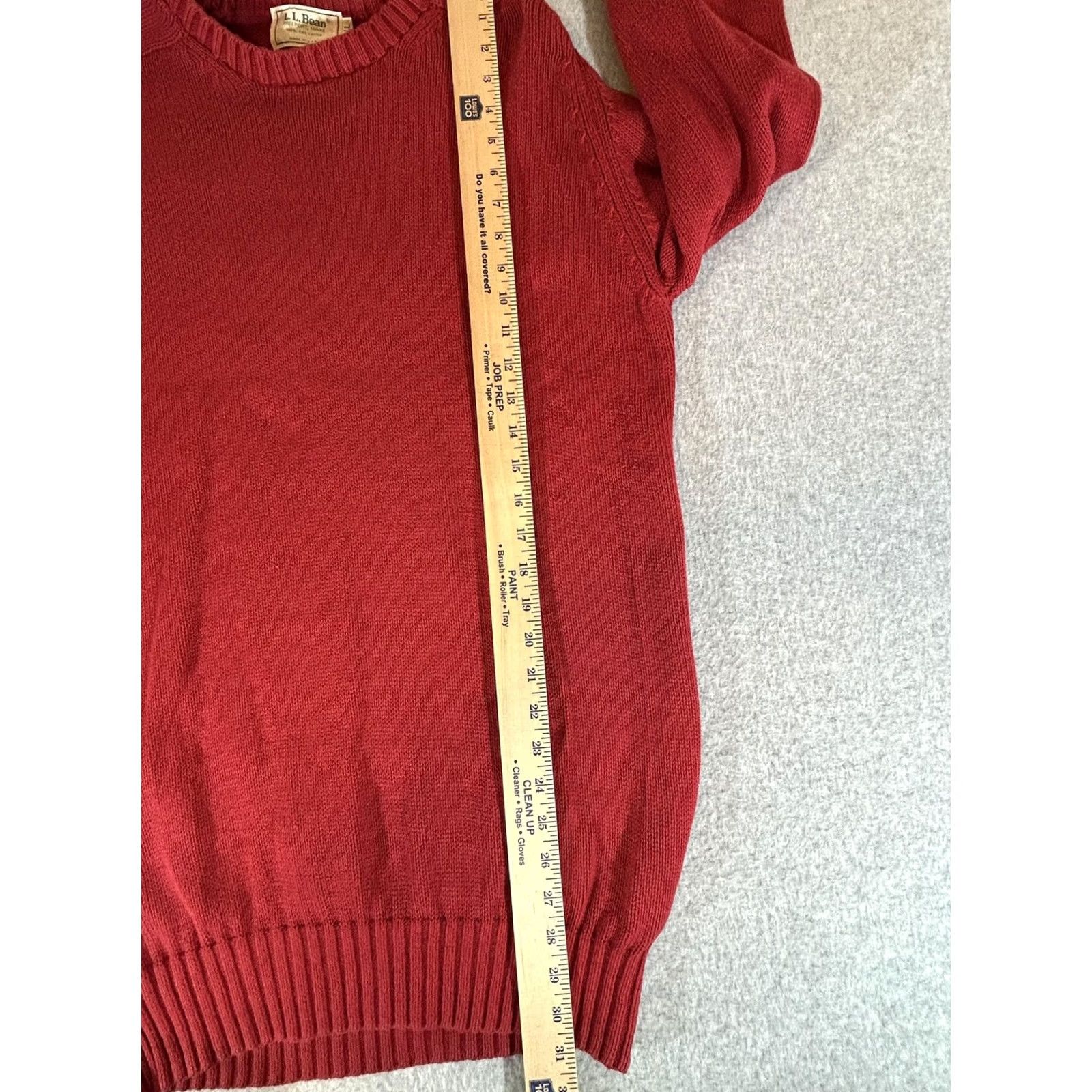 Vintage VINTAGE L.L.Bean Sweater Mens LT Large Tall Red Cotton Knit Crewneck pullover USA Size US L / EU 52-54 / 3 - 4 Thumbnail