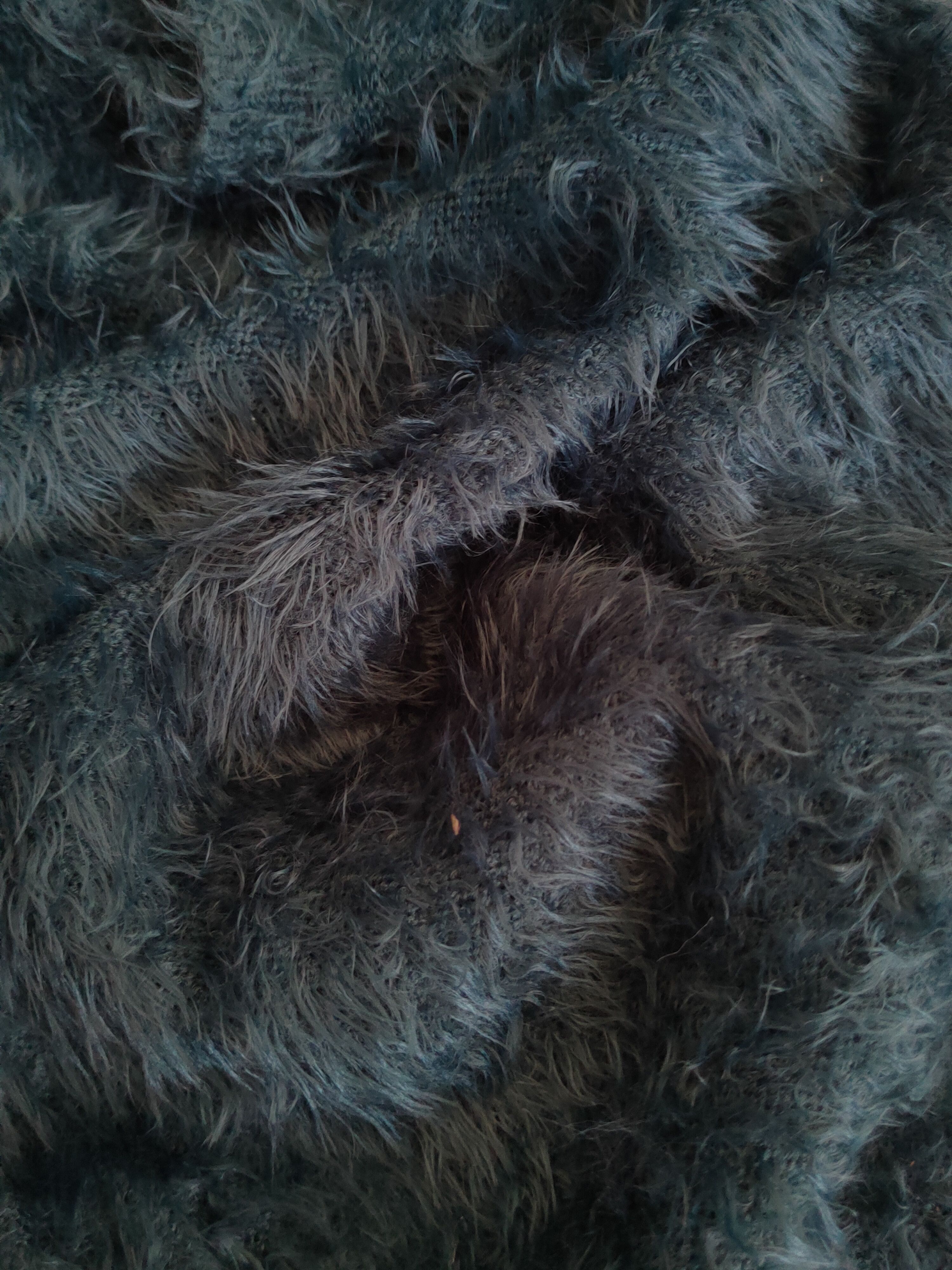 Aran Isles Knitwear Grove Dark Turquoise Shag Shaggy Fur Mohair Knitwear #S1888 Size M / US 6-8 / IT 42-44 - 10 Thumbnail
