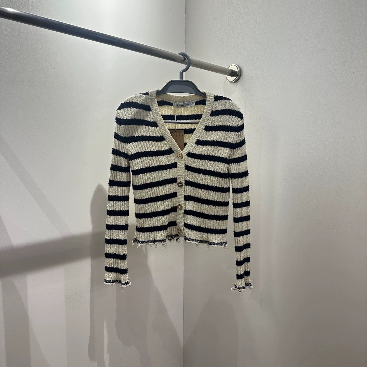 Christian Dior Monsieur Christian Dior Striped Single-Breasted Cardigan 34 Size XS / US 0-2 / IT 36-38 - 1 Thumbnail
