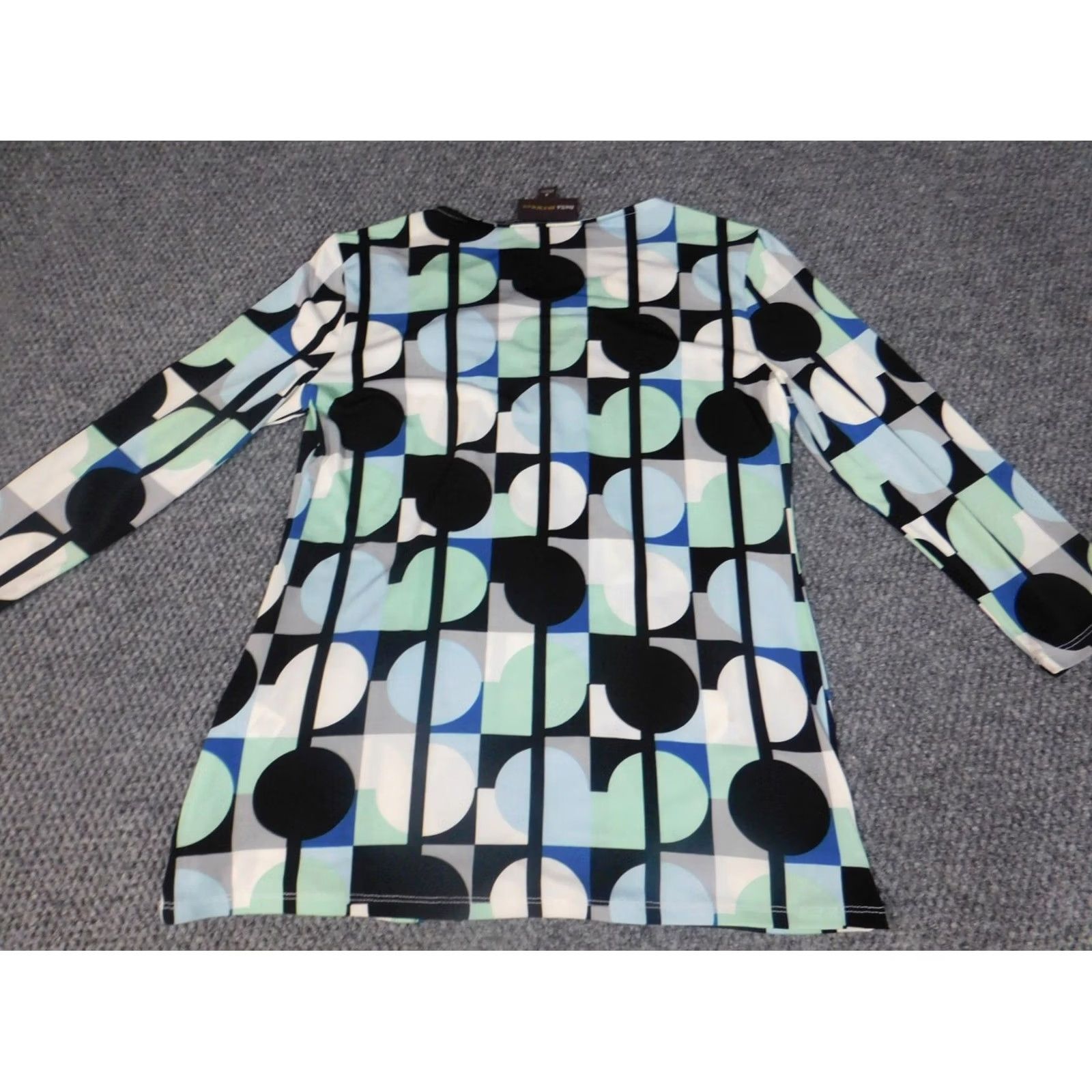 Vintage Dana Buchman Blouse Shirt Womens Small Green Crew Neck Pullover Stretch Dot Pattern Casual Regular Short Sleeve Button Detail Vintage No N/A Size S / US 4 / IT 40 - 7 Thumbnail
