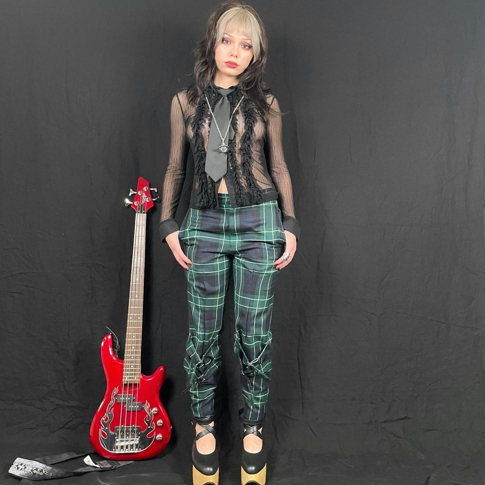 Comme des Garcons Black Comme des Garcon Green Plaid Bondage Pants XS Size 30" / US 8 / IT 44 - 1 Thumbnail
