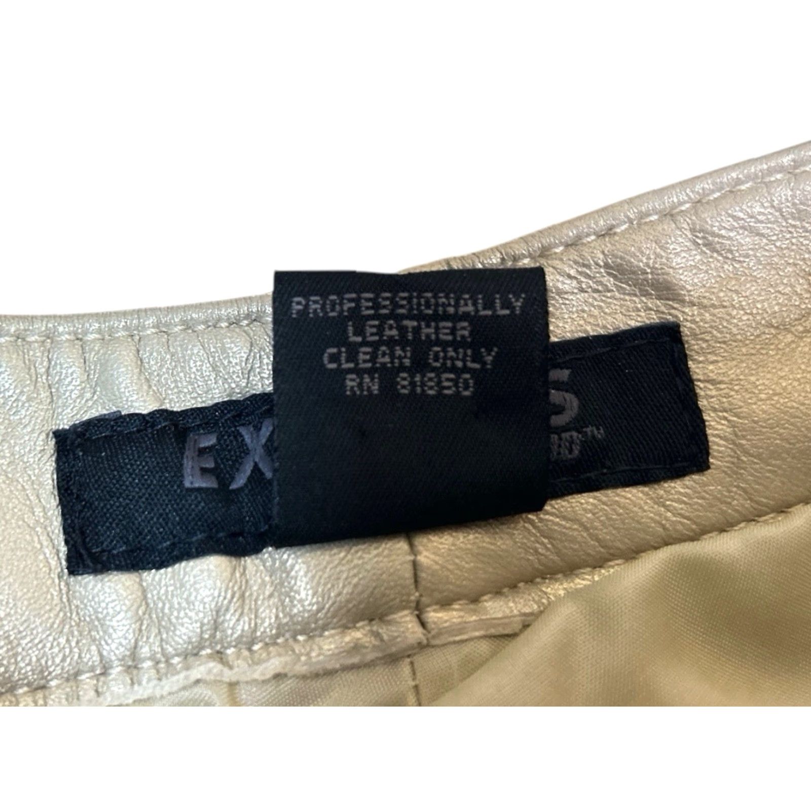 Express VINTAGE Express Leather Bootcut Pants Womens 2 Gold 2000s Deadstock NWT Leather 32" Inseam Womens Size 26" / US 2 / IT 38 - 6 Thumbnail