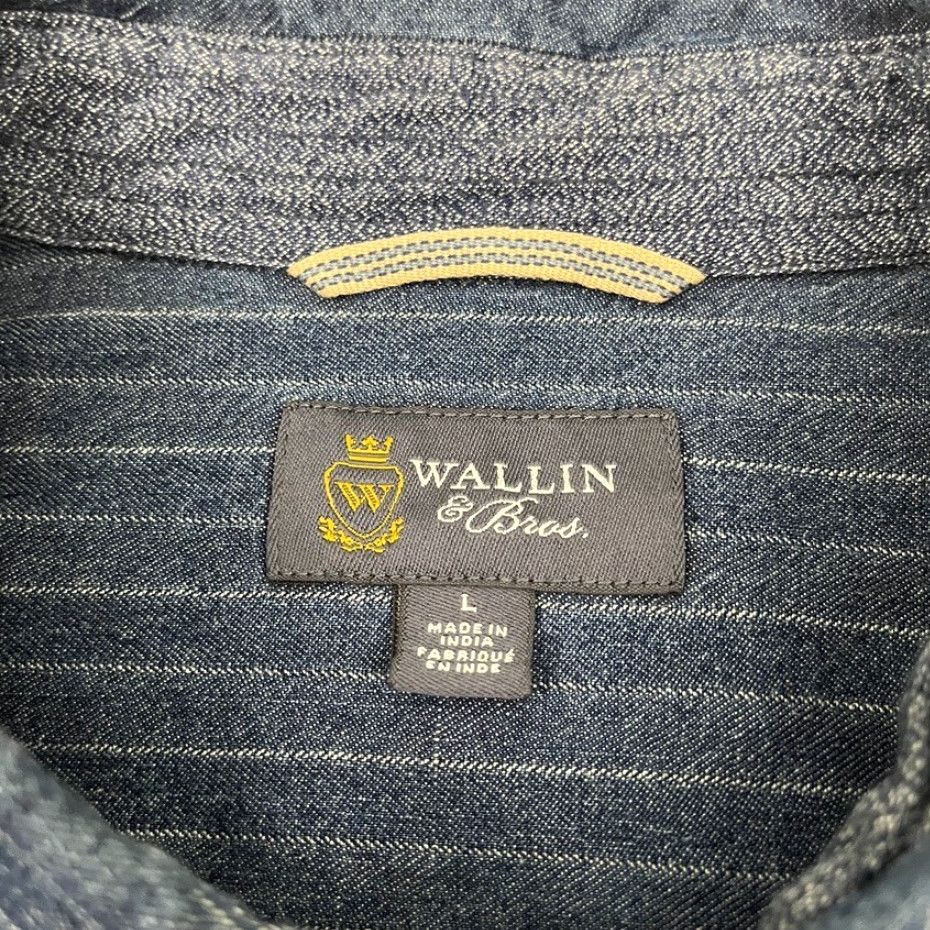 Vintage VINTAGE Wallin & Bros Shirt Mens L Blue Pinstripe Train Railroad Conductor Button Up Size US L / EU 52-54 / 3 - 2 Thumbnail
