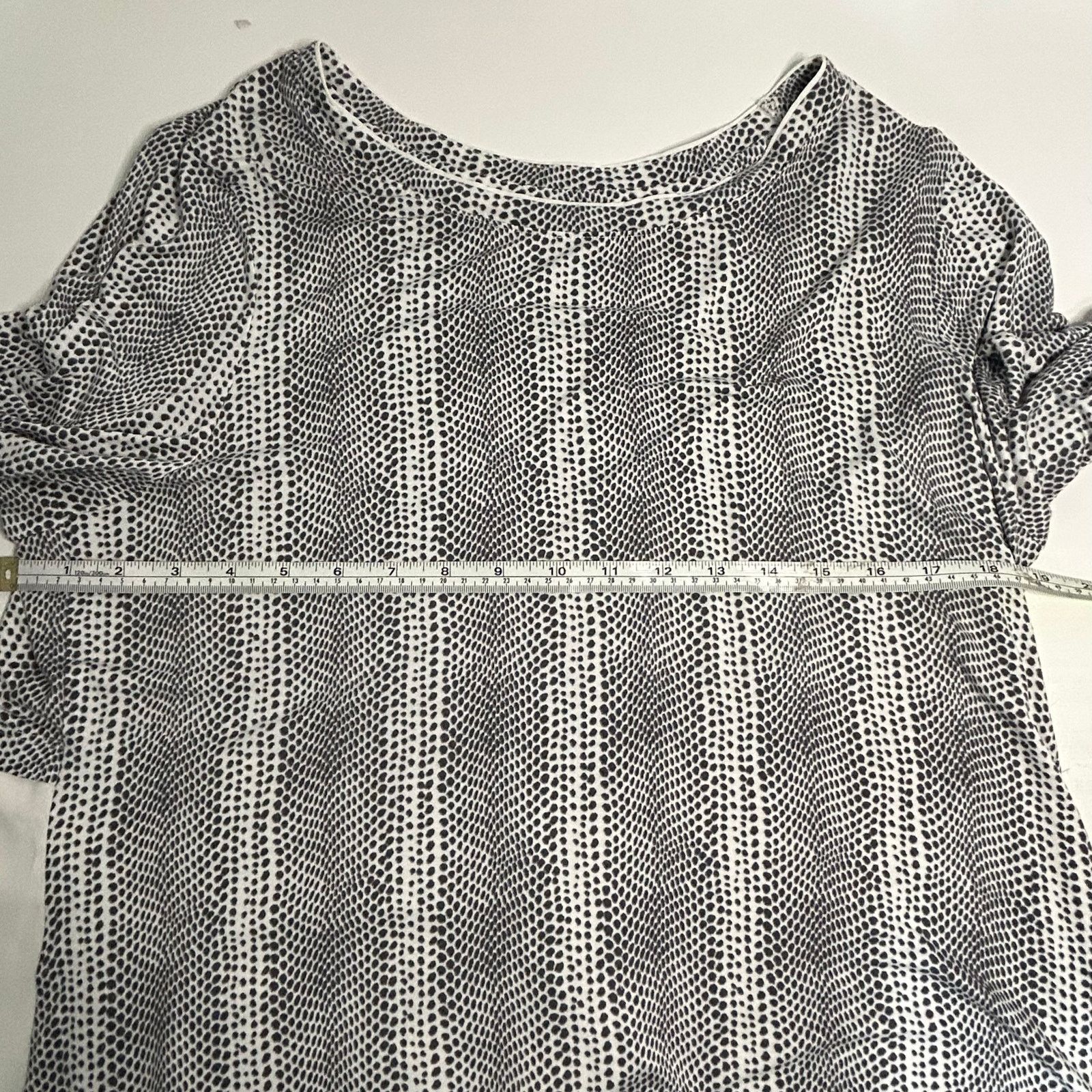 Apt. 9 Apt 9 Black White Spotted Layered Pleated Hem Blouse XL Size XL / US 12-14 / IT 48-50 - 9 Thumbnail