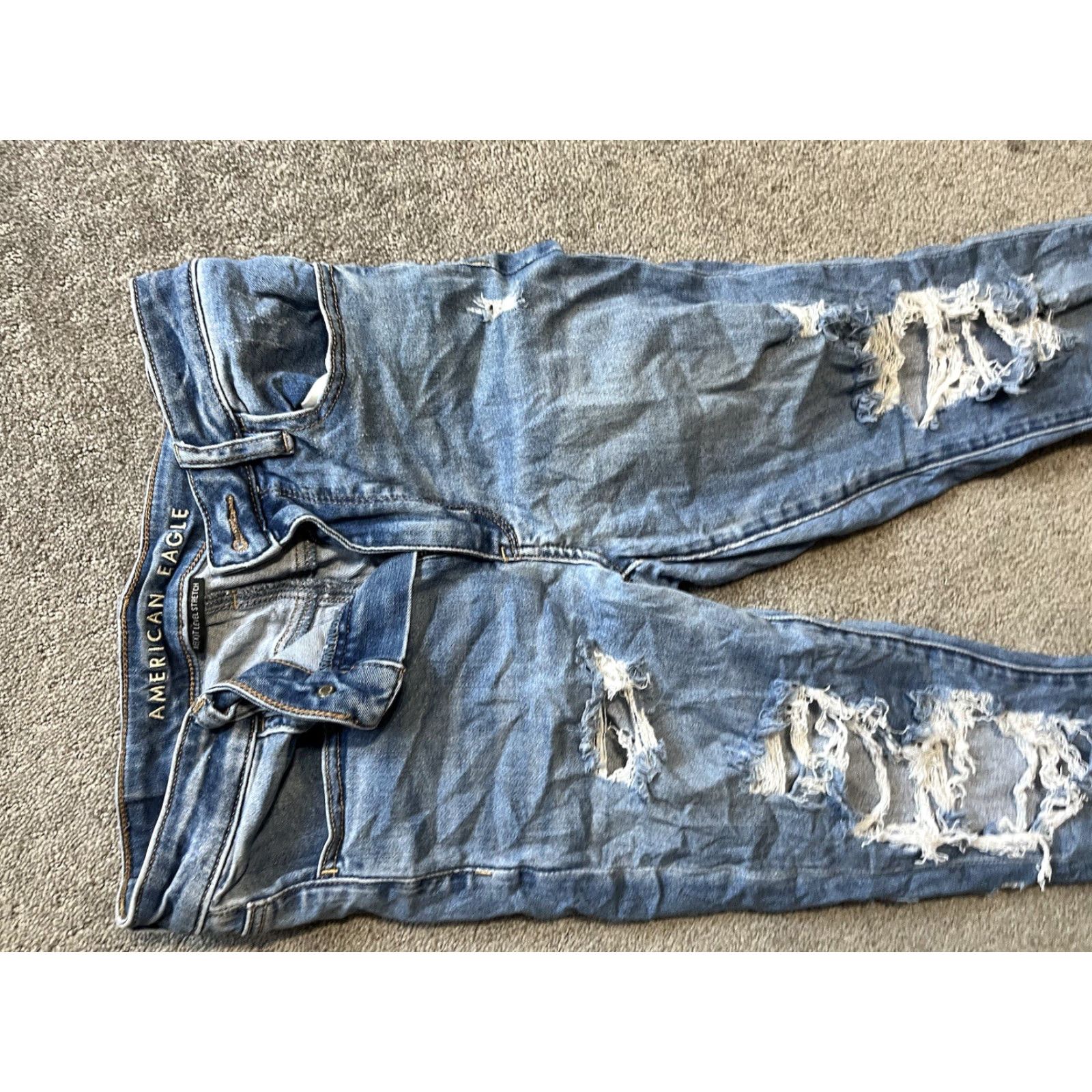 American Eagle Outfitters American Eagle Womens Jegging 6 Short Super Stretch High Rise Destroyed Size 28" / US 6 / IT 42 - 3 Thumbnail