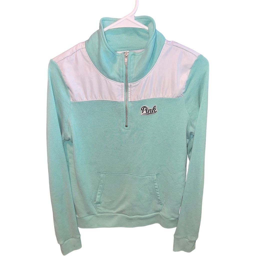Pink Women's Pink Mint Green & White Quarter Zip Sweatshirt Size S / US 4 / IT 40 - 1 Thumbnail