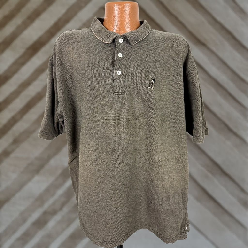 Disney VINTAGE Disney Polo Shirt 2XL Men's Brown Cotton Mickey Mouse Embroidered Midweight Knit Polo Shirt 90s Cartoon Vintage Disney Worldwide Size US XXL / EU 58 / 5 - 1 Thumbnail