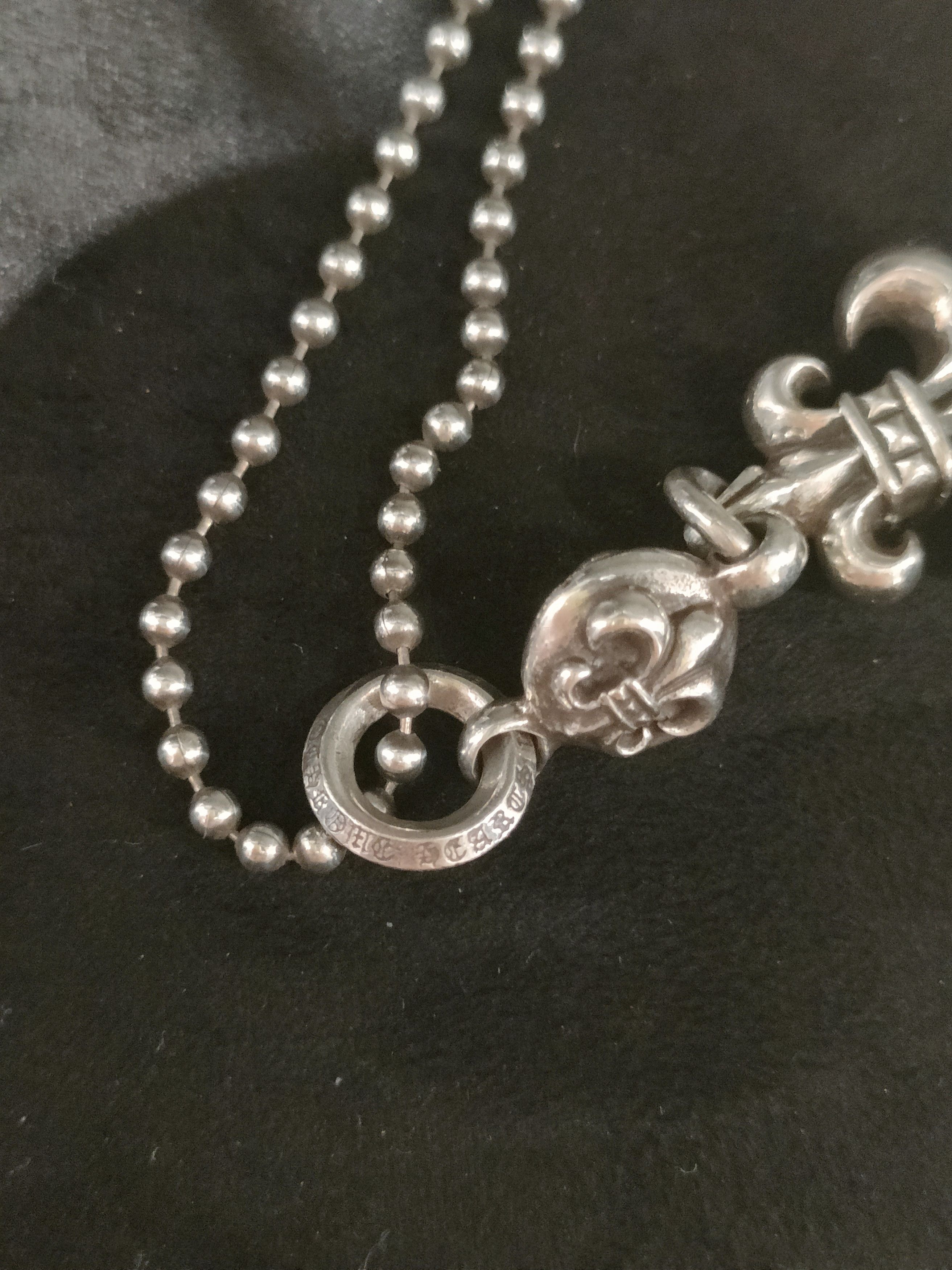 Chrome Hearts Chrome Hearts Silver 1 Ball BS Fleur Ball Chain Necklace Size ONE SIZE - 8 Thumbnail
