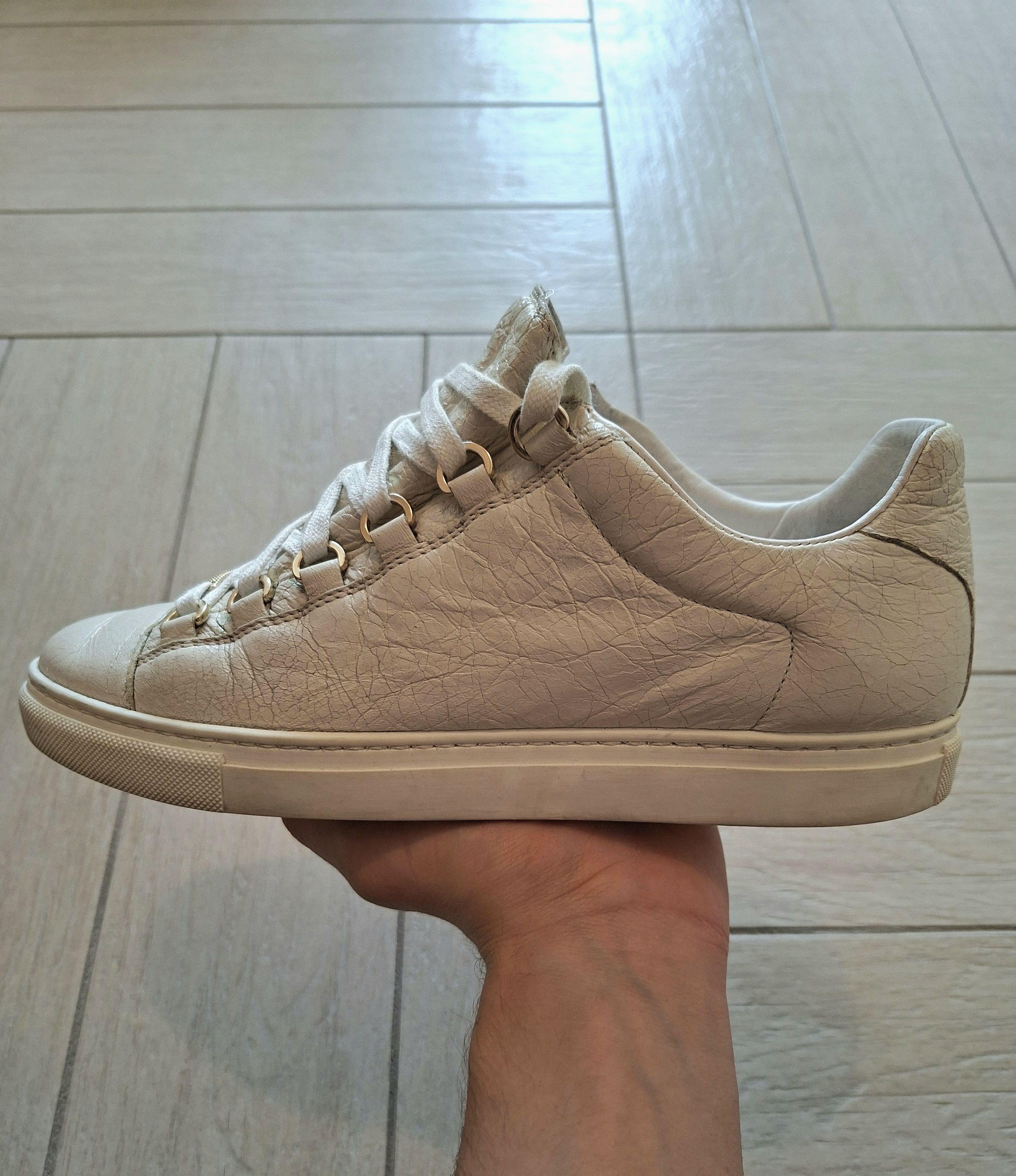 Balenciaga White and Gold Balenciaga Arenas Size US 9 / IT 39 - 6 Thumbnail