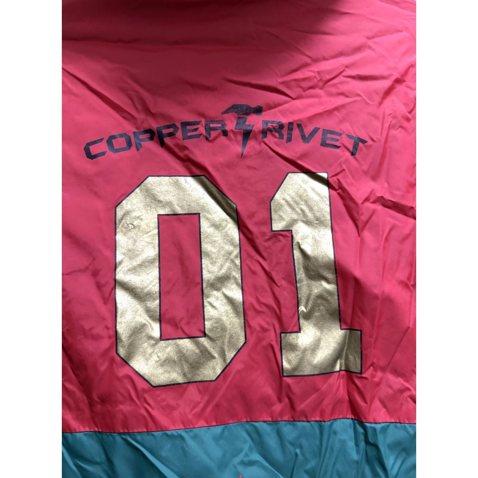 Vintage Copper Rivet Windbreaker Jacket Mens XL Red Green Worldwide Champions Hooded Size US XL / EU 56 / 4 - 6 Thumbnail